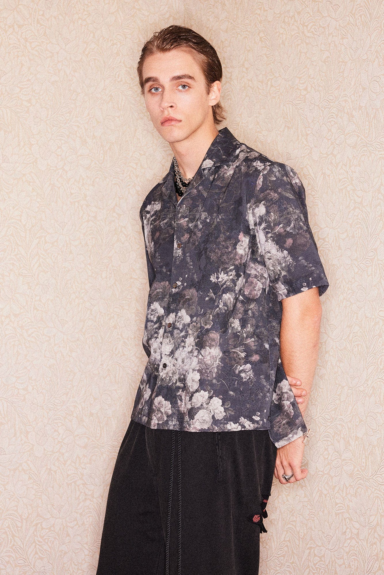 RICHILL Retro Floral Jacquard Cotton-Linen Shirt, premium urban and streetwear designers apparel on PROJECTISR.com, RICHILL