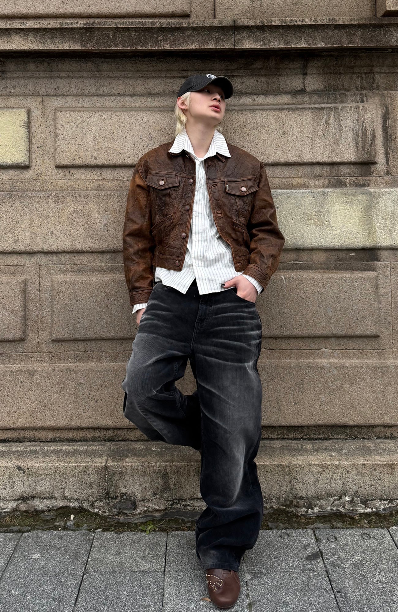 TRECLUB Washed Straight-Leg Corduroy Trousers, premium urban and streetwear designers apparel on PROJECTISR.com, TRECLUB