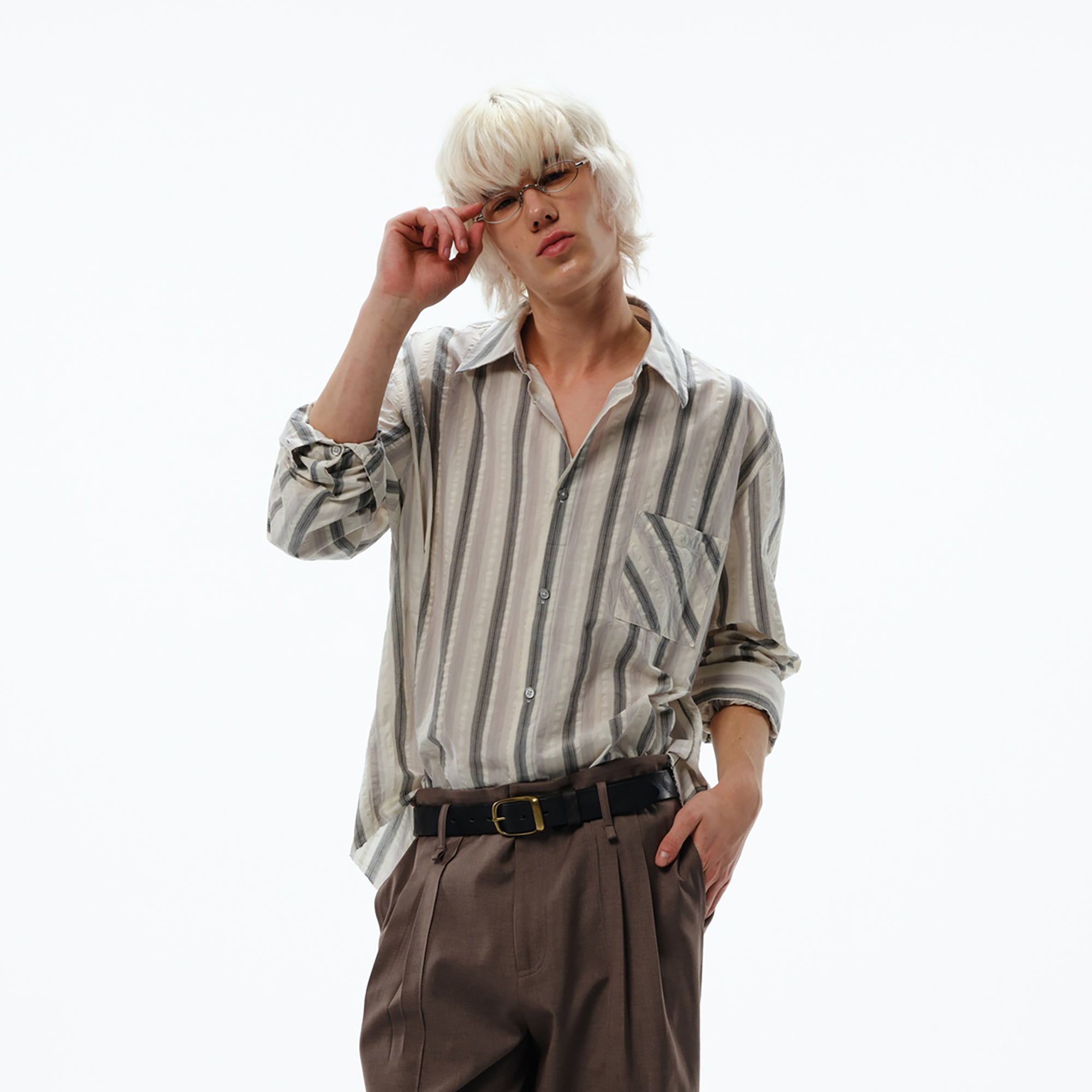 TRECLUB Retro Stripe Long-Sleeve Shirt, premium urban and streetwear designers apparel on PROJECTISR.com, TRECLUB