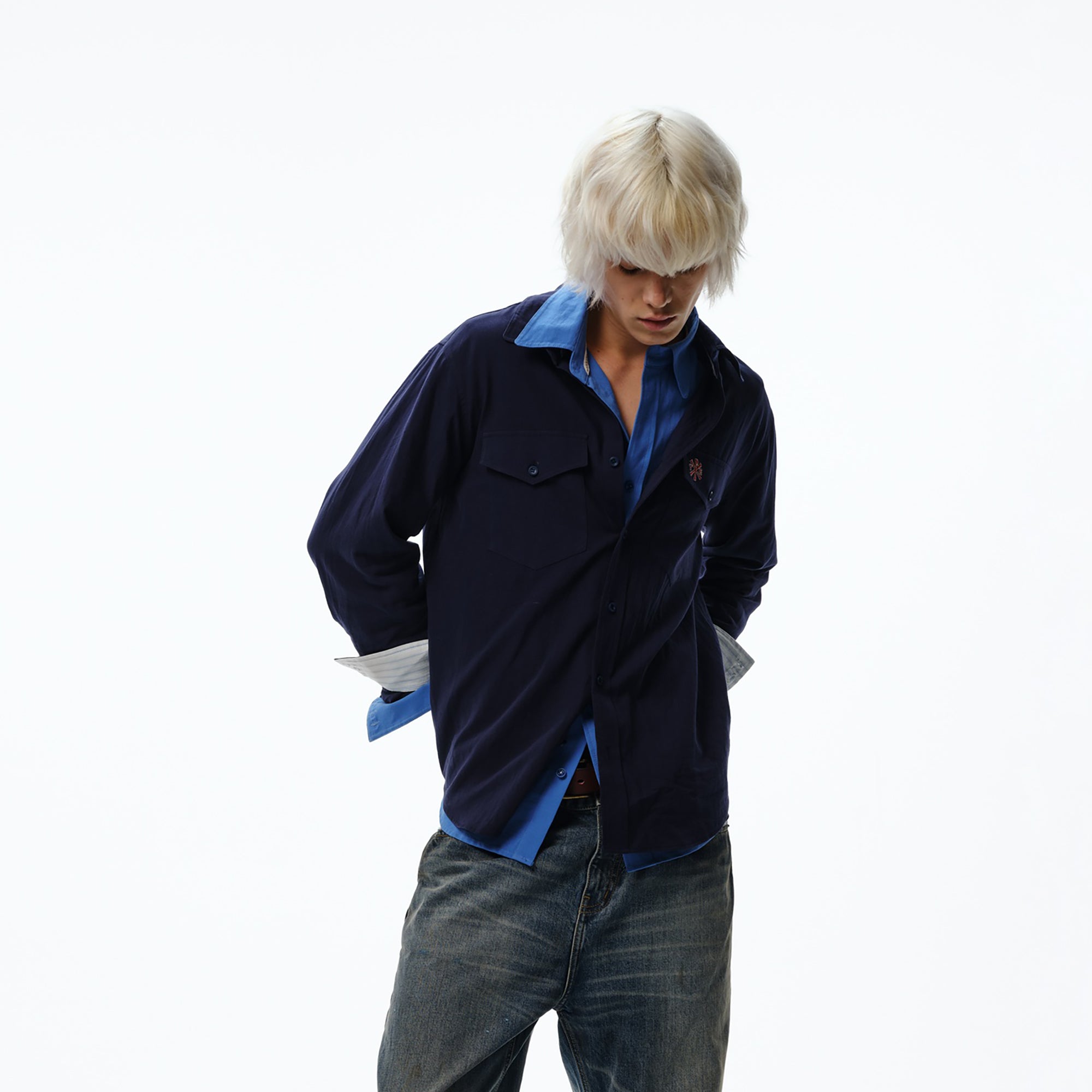 TRECLUB Retro Embroidered Solid Shirt, premium urban and streetwear designers apparel on PROJECTISR.com, TRECLUB