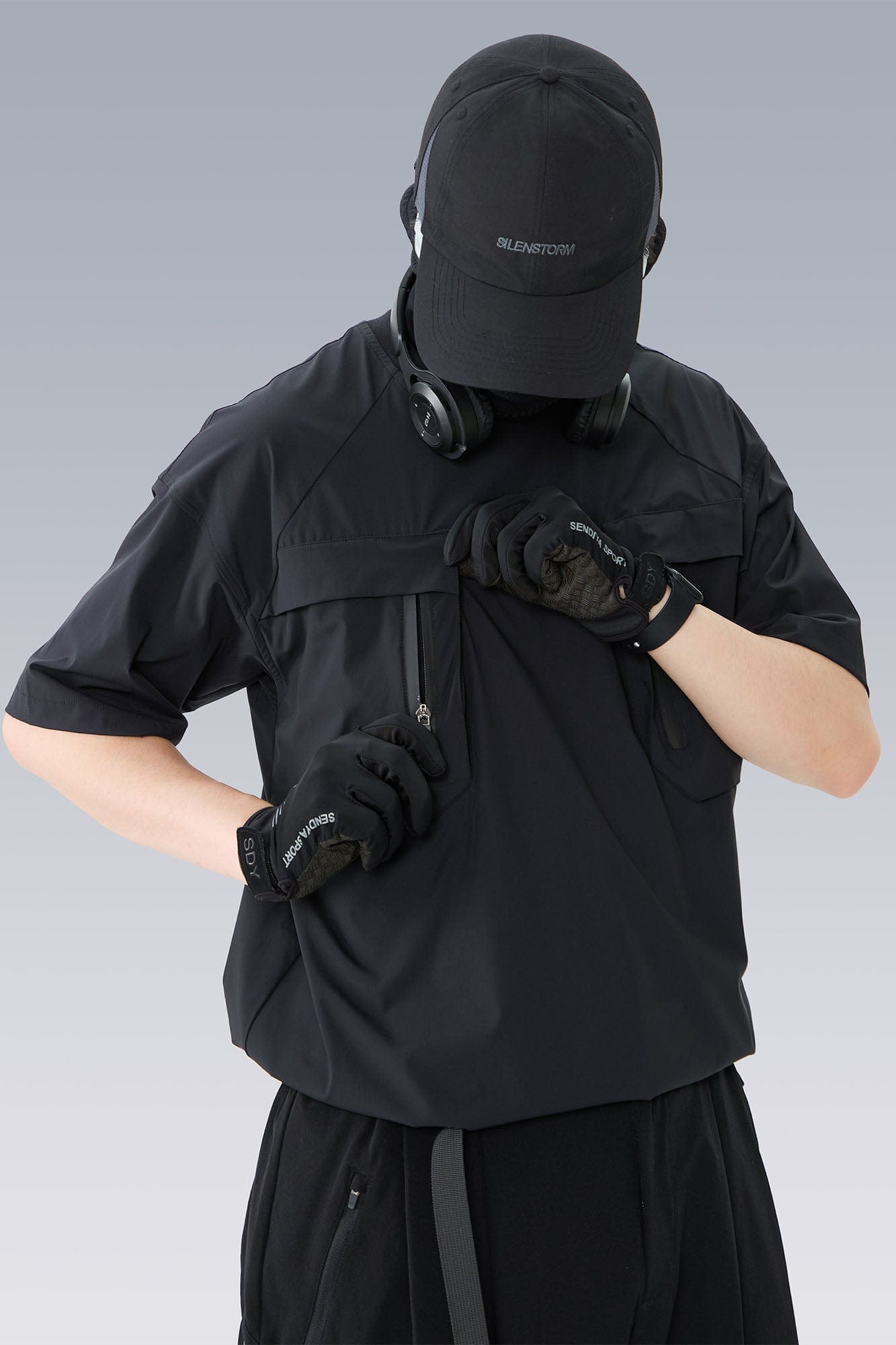 SILENSTORM Tactical Mesh-Back Zip Pocket T-Shirt, premium urban and streetwear designers apparel on PROJECTISR.com, SILENSTORM