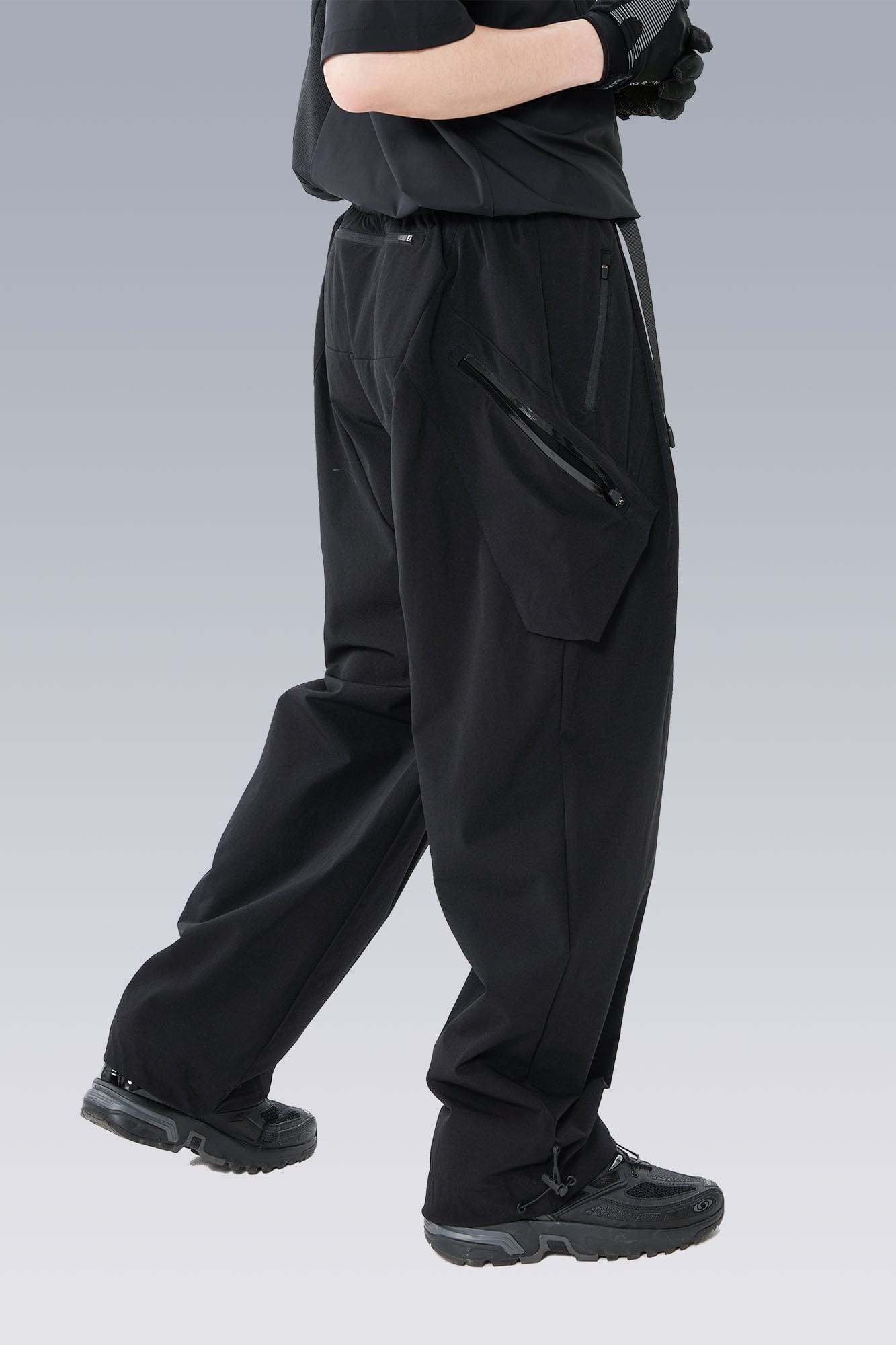SILENSTORM Drawstring-Hem Webbing Belt Utility Pants, premium urban and streetwear designers apparel on PROJECTISR.com, SILENSTORM