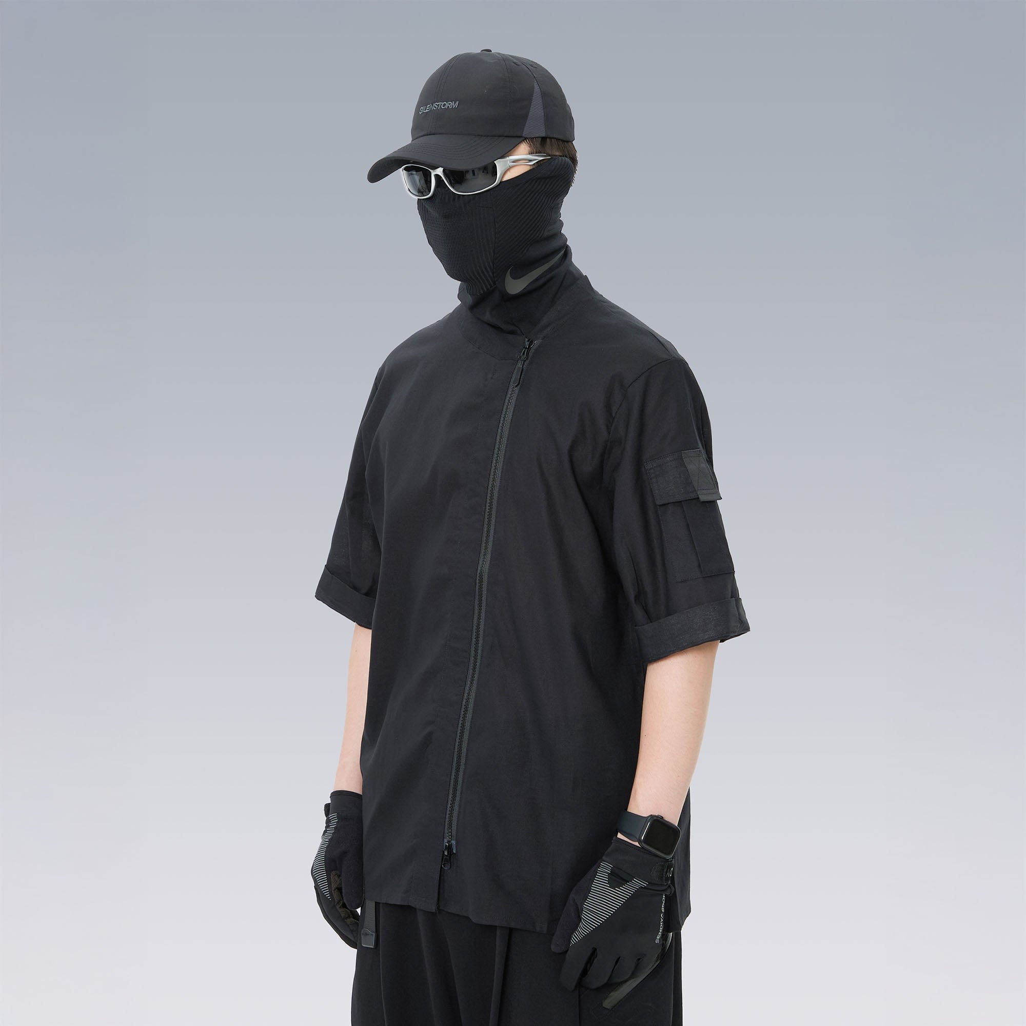 SILENSTORM Asymmetrical Zip Ramie Utility Shirt