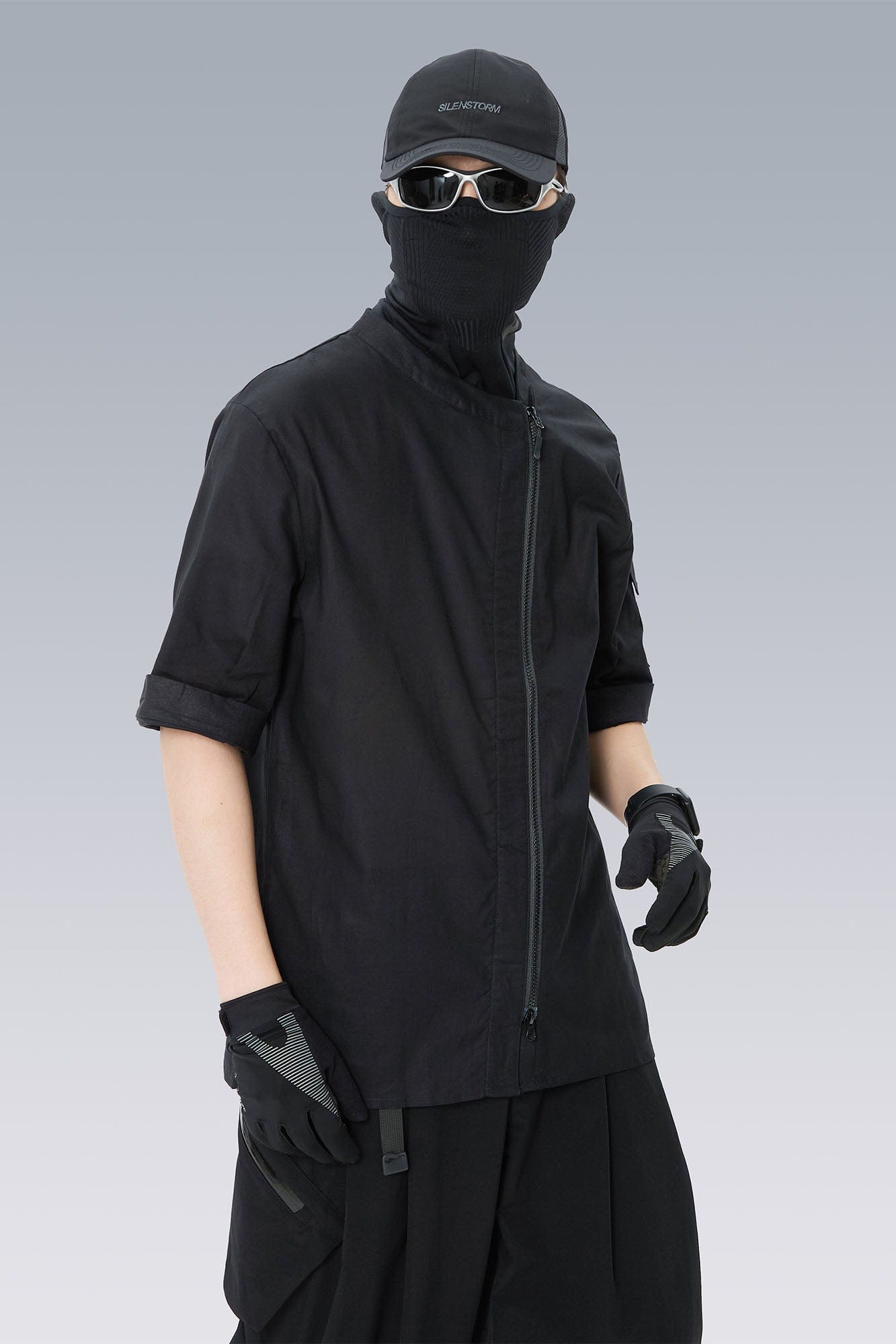 SILENSTORM Asymmetrical Zip Ramie Utility Shirt