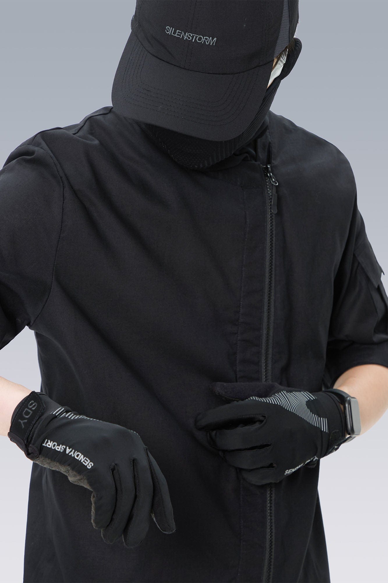 SILENSTORM Asymmetrical Zip Ramie Utility Shirt