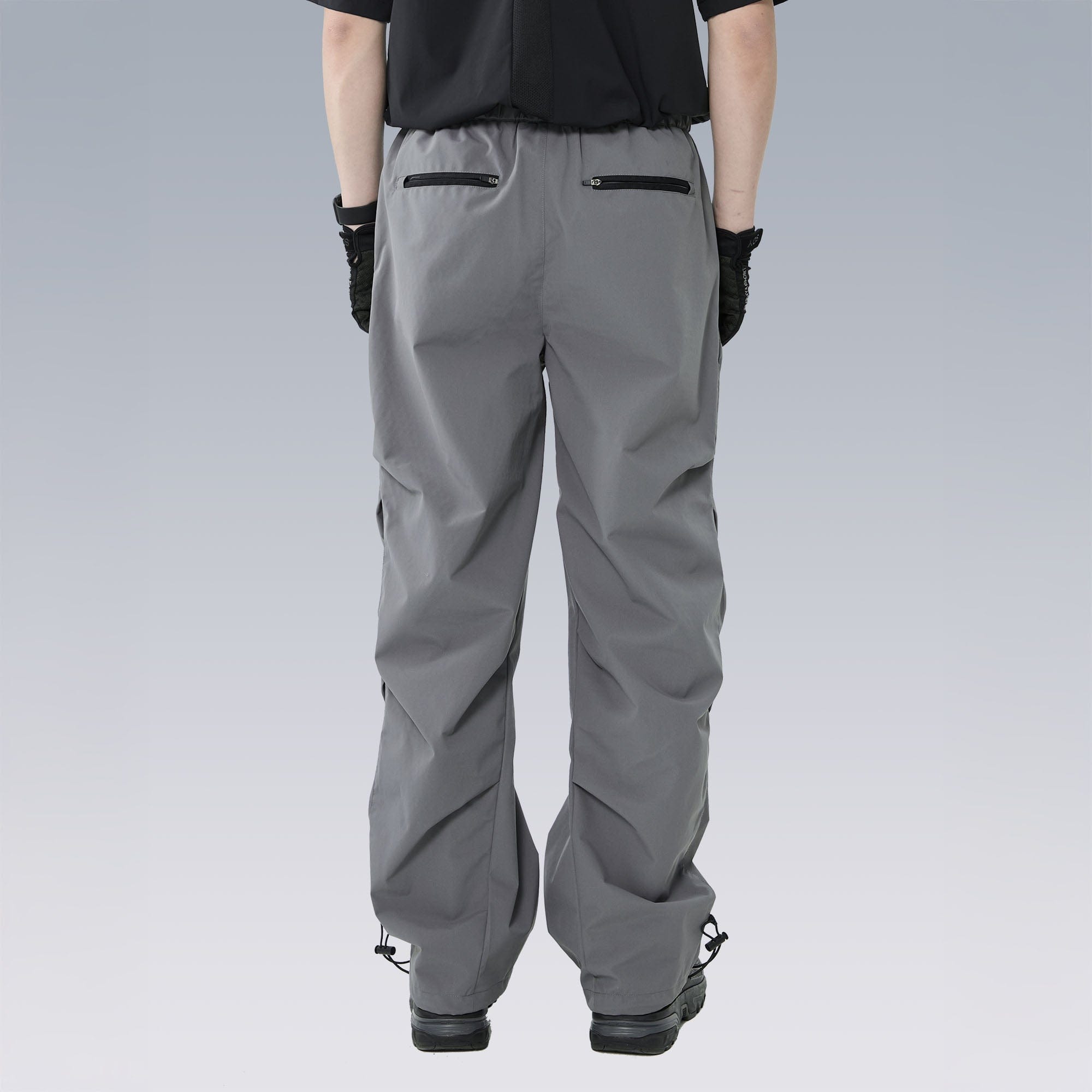 SILENSTORM Arc-Zip Crinkled Water-Repellent Utility Pants, premium urban and streetwear designers apparel on PROJECTISR.com, SILENSTORM