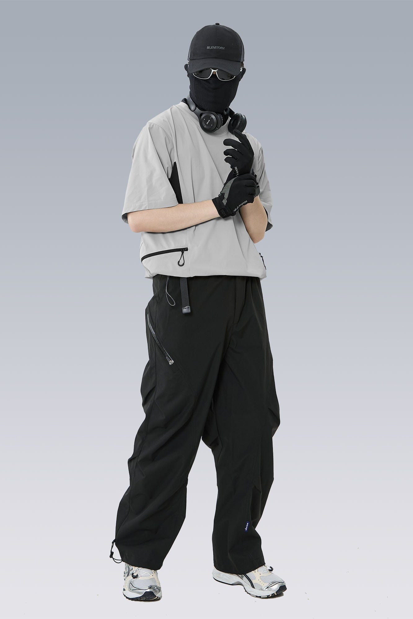 SILENSTORM Tech Panel Drawstring-Hem Quick-Dry T-Shirt, premium urban and streetwear designers apparel on PROJECTISR.com, SILENSTORM