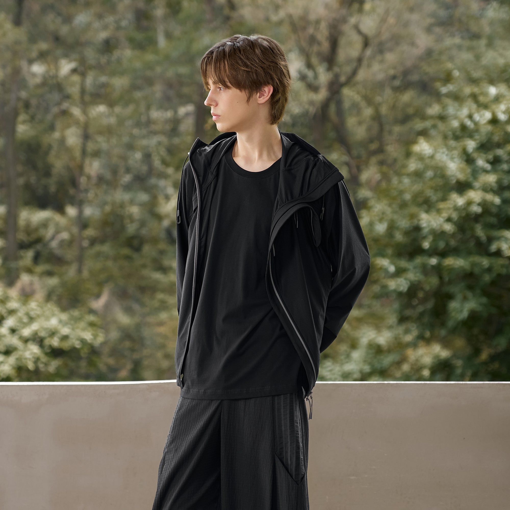 MOITIEDEPETALE Dual-Zip Cooling UV Protection Hooded Jacket