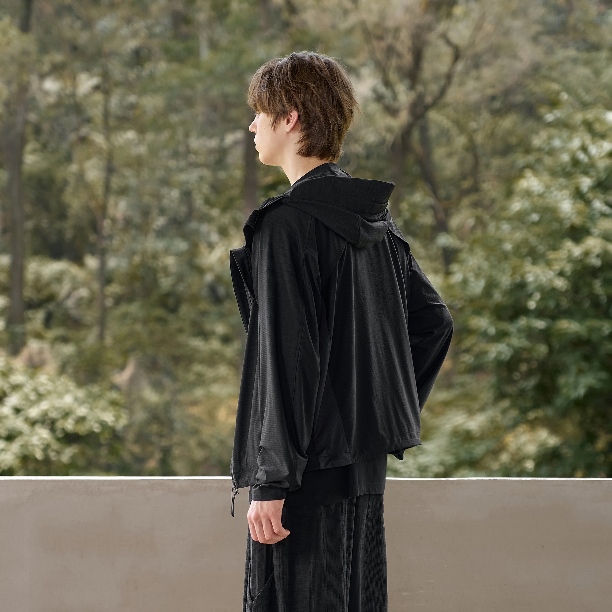 MOITIEDEPETALE Dual-Zip Cooling UV Protection Hooded Jacket