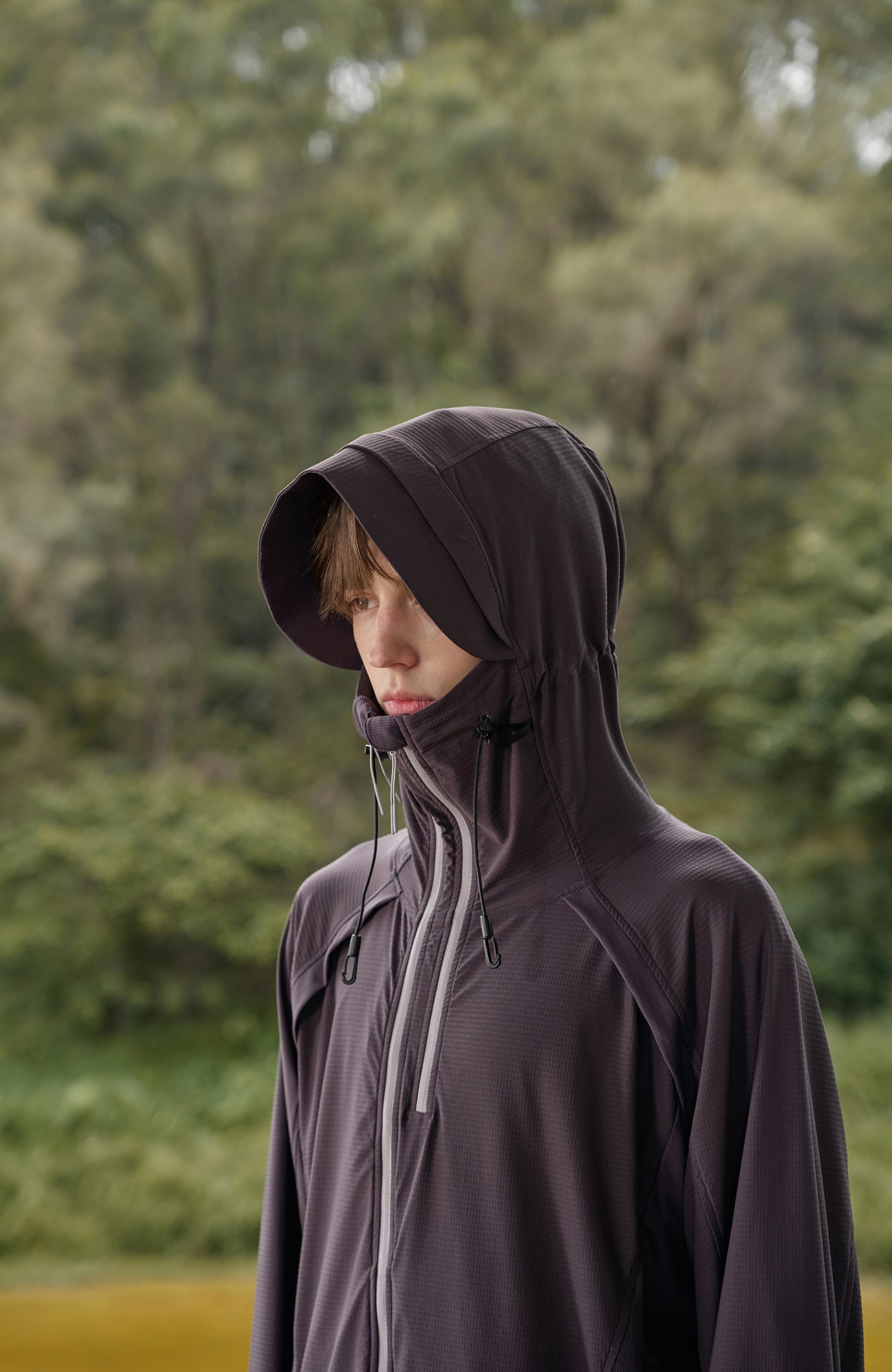 MOITIEDEPETALE Dual-Zip Cooling UV Protection Hooded Jacket