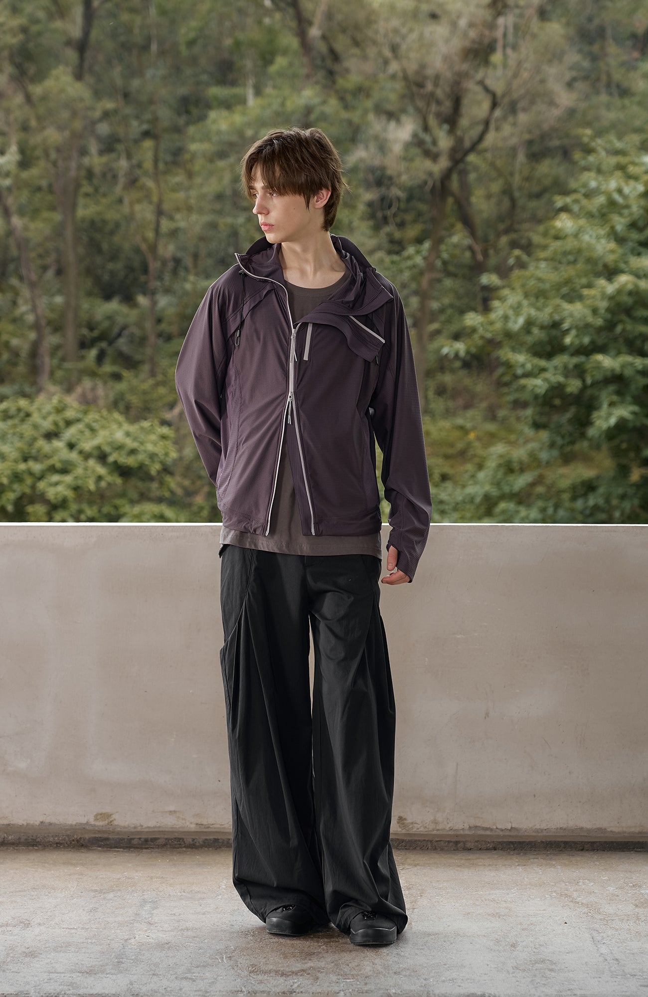 MOITIEDEPETALE Dual-Zip Cooling UV Protection Hooded Jacket