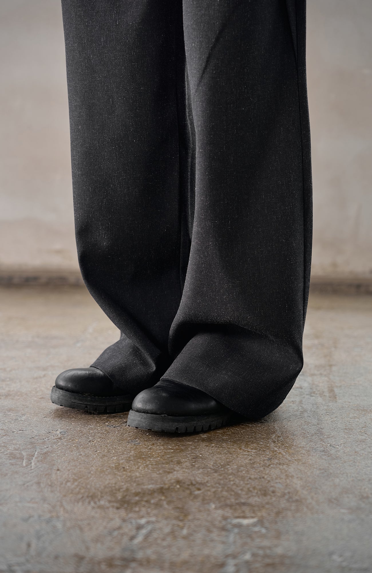 MOITIEDEPETALE Linen-Blend Wrap Belt Curved-Leg Trousers