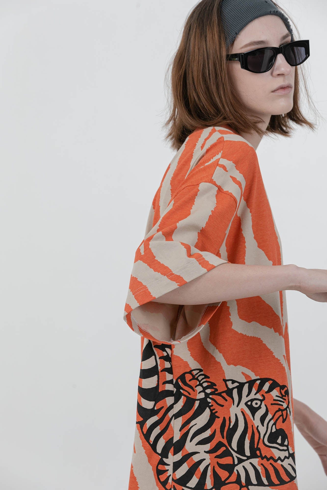 ERROR CODE ROBOT Tiger Stripe Oversized T-Shirt, premium urban and streetwear designers apparel on PROJECTISR.com, ERROR CODE ROBOT