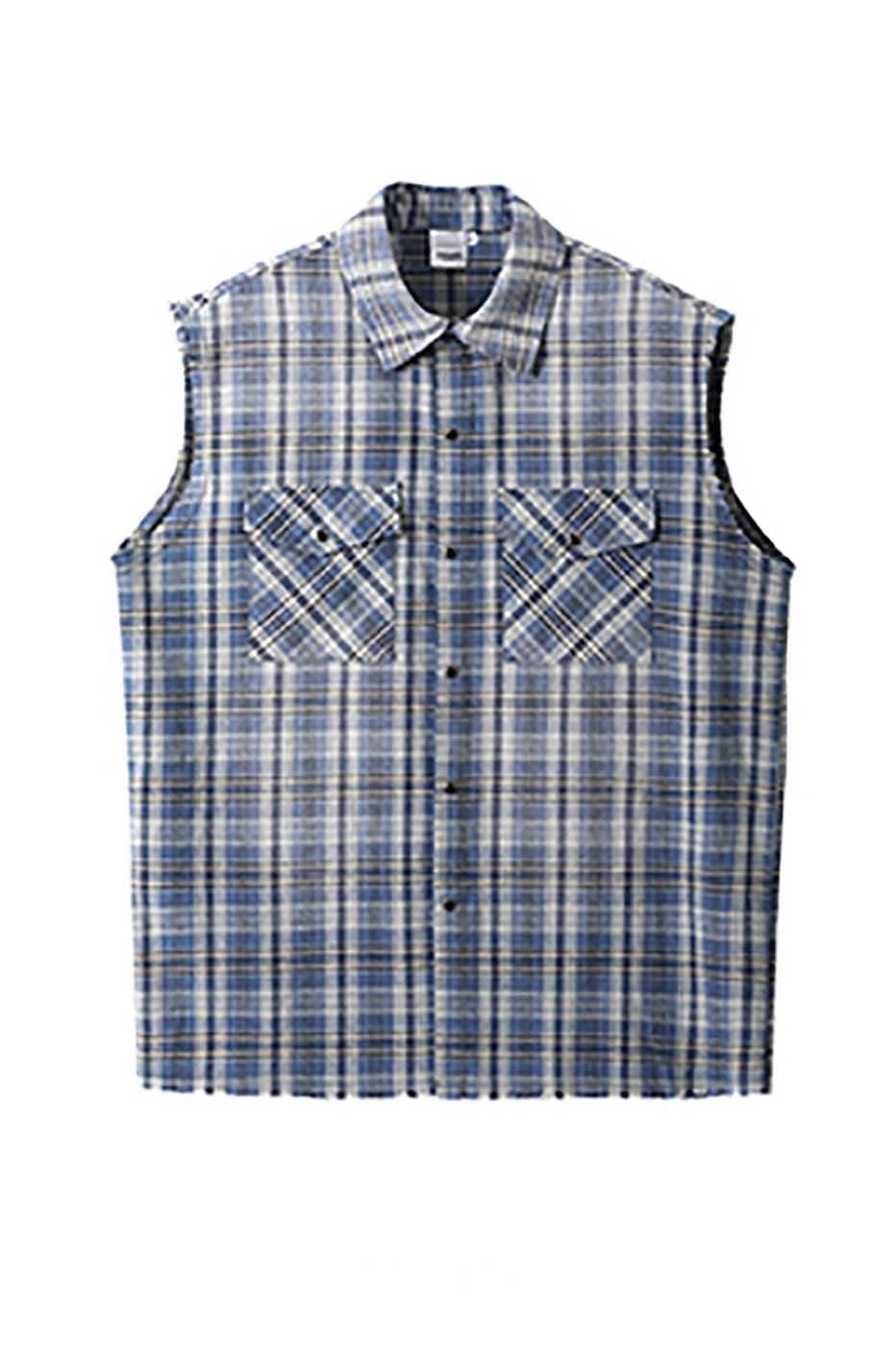 KREATE Distressed Plaid Vest, premium urban and streetwear designers apparel on PROJECTISR.com, KREATE