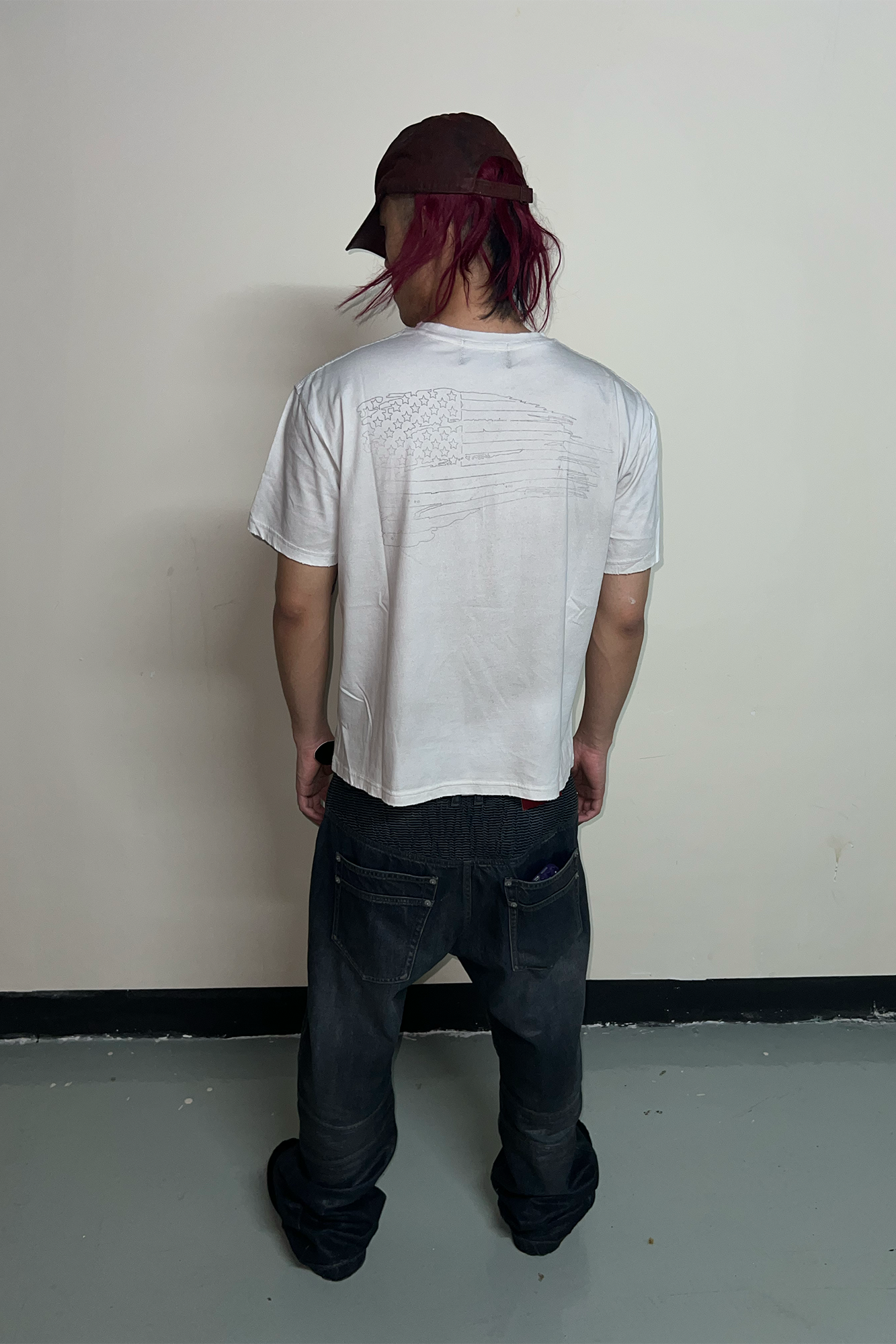 TECNINEGROUP Washed Distressed Eye Graphic T-Shirt