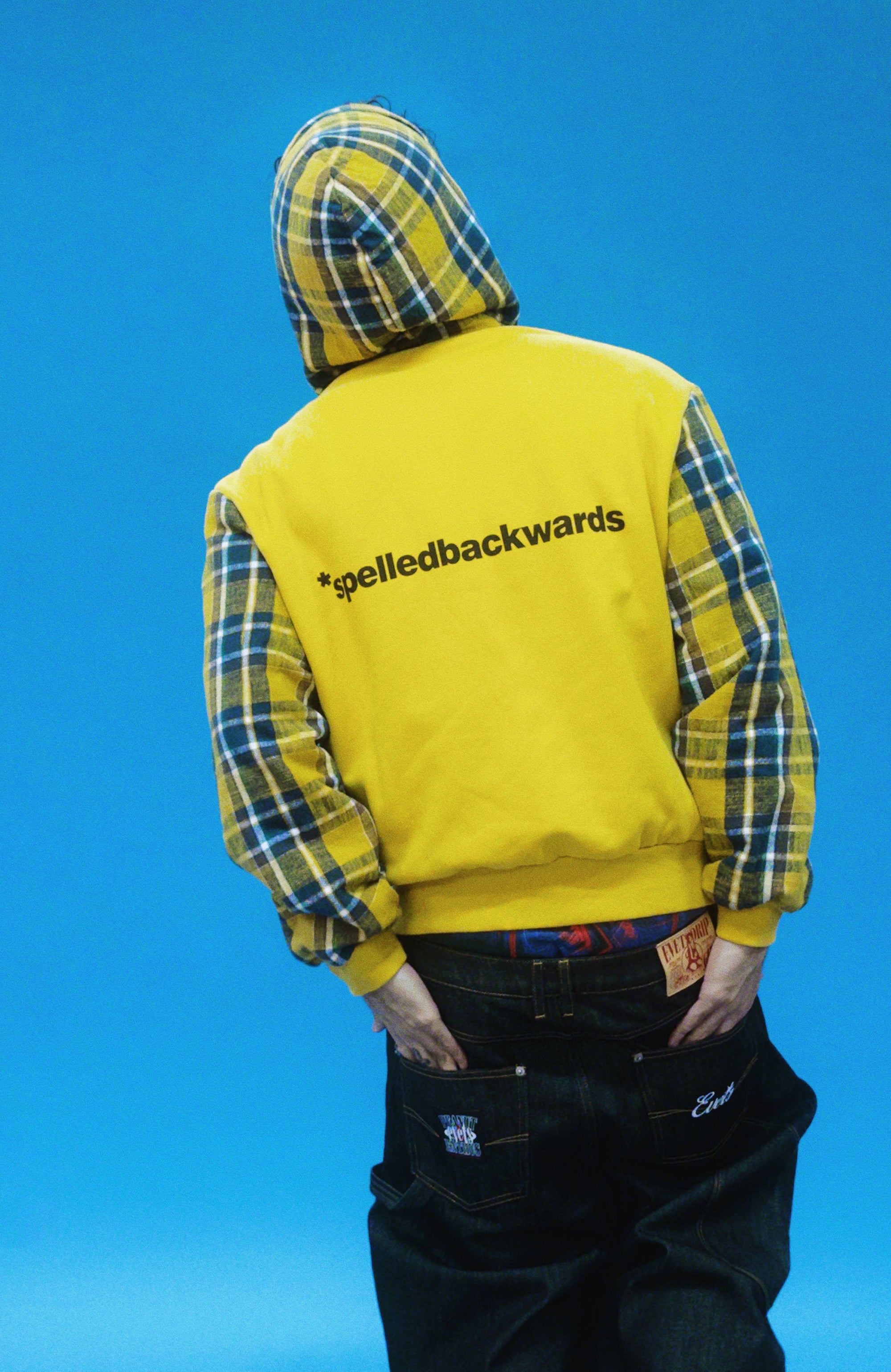 EVETS Plaid Panel Zip-Up Street Hoodie, premium urban and streetwear designers apparel on PROJECTISR.com, EVETS