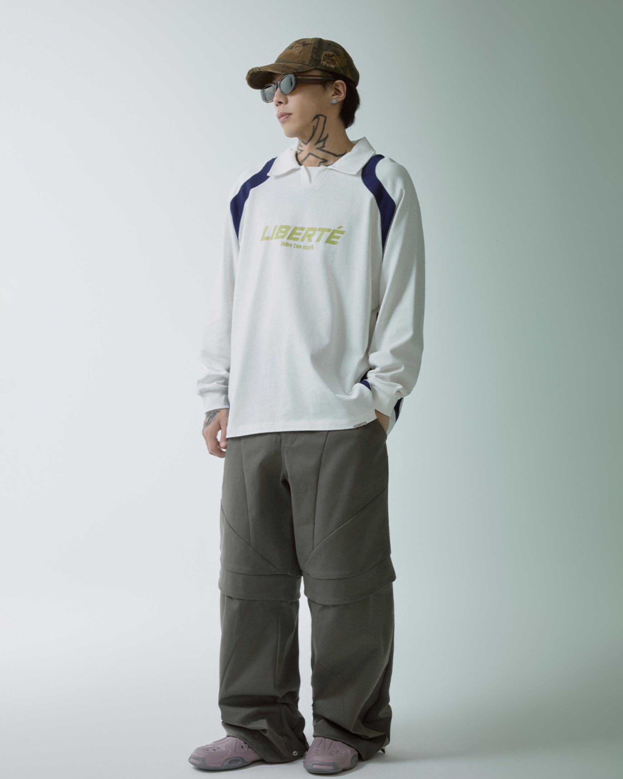 F2CE Retro Deconstructed Raglan Long-Sleeve Tee, premium urban and streetwear designers apparel on PROJECTISR.com, F2CE