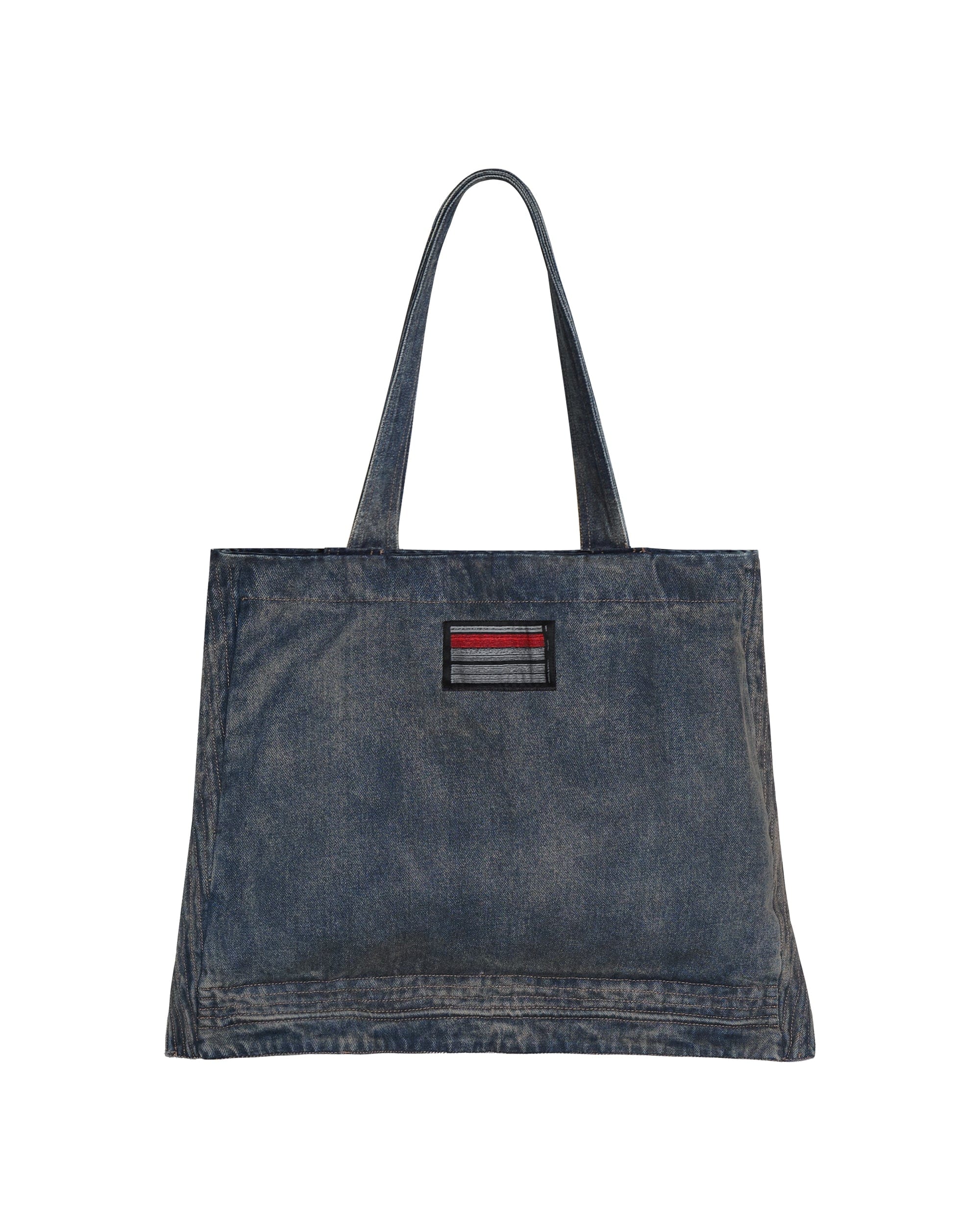 49PERCENT Modern Washed Foldable Denim Tote Bag, premium urban and streetwear designers apparel on PROJECTISR.com, 49PERCENT