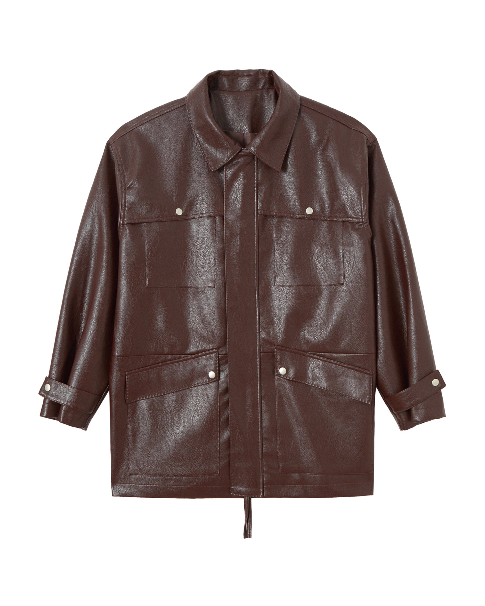 CLP Big Pocket Oversized Faux Leather Jacket, premium urban and streetwear designers apparel on PROJECTISR.com, CLP