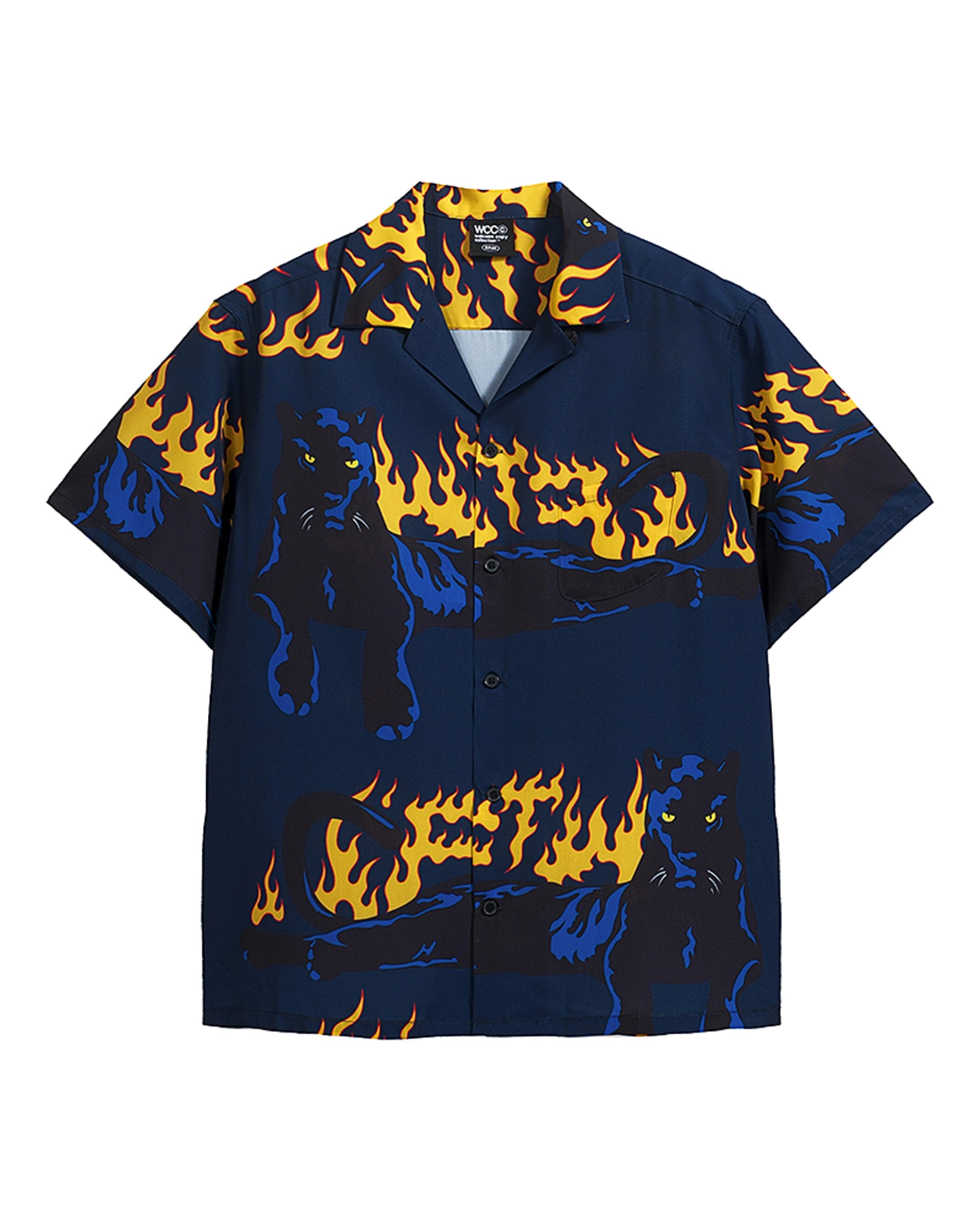 WCC Flaming Panther Half-Shirt, premium urban and streetwear designers apparel on PROJECTISR.com, WCC