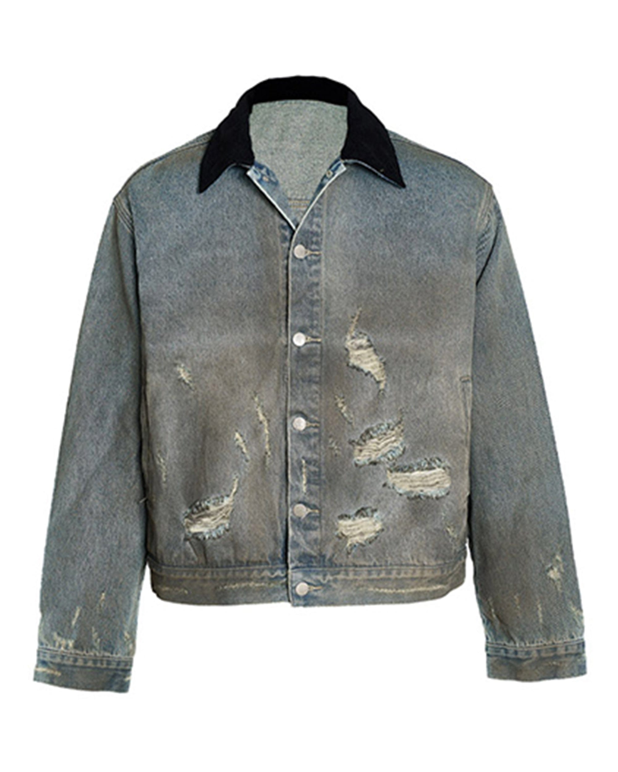 STEEPC Distressed Washed Denim Jacket, premium urban and streetwear designers apparel on PROJECTISR.com, STEEPC