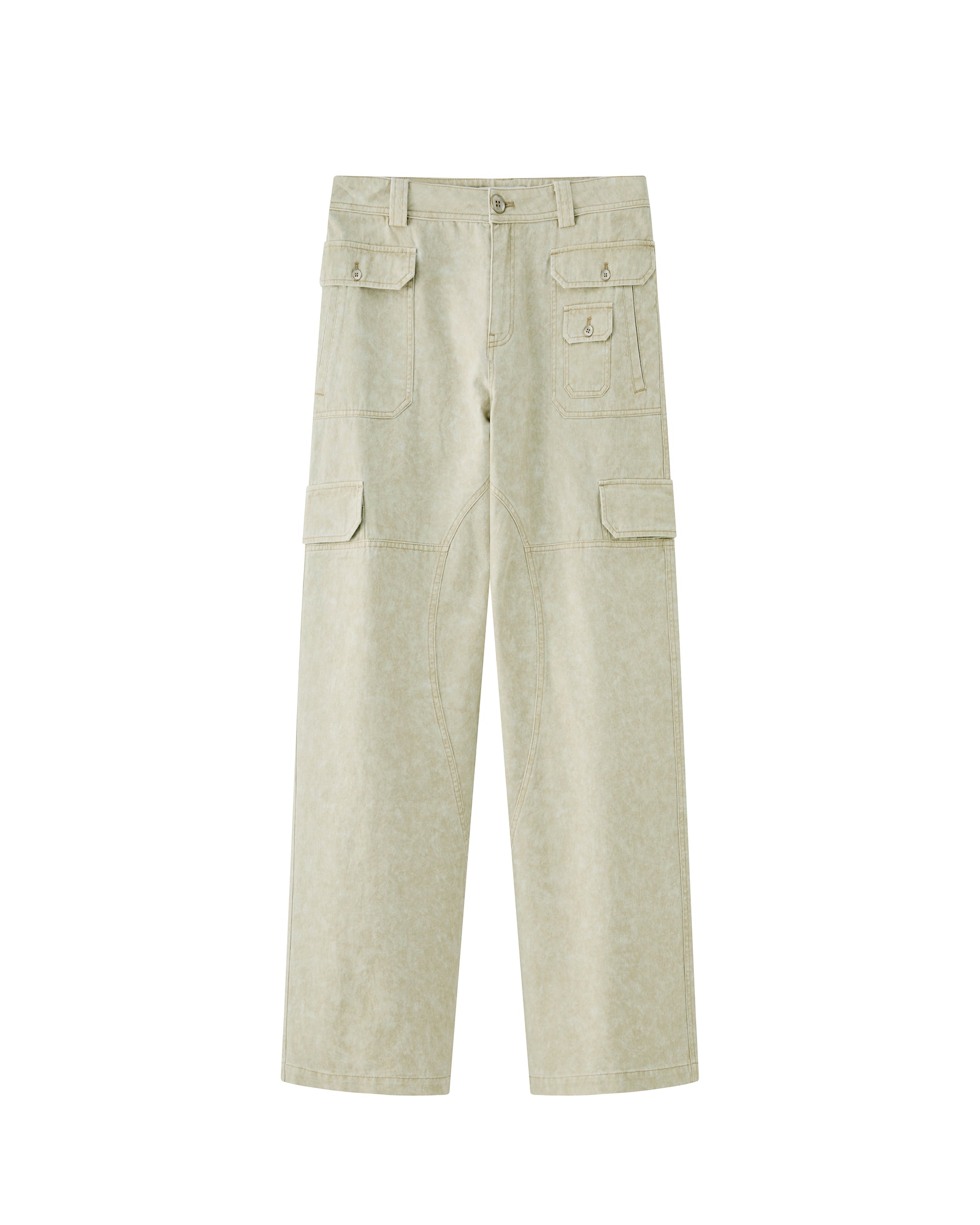 ORGANIC EMOTION Deconstructed Layered-pocket Button Pants, premium urban and streetwear designers apparel on PROJECTISR.com, ORGANIC EMOTION