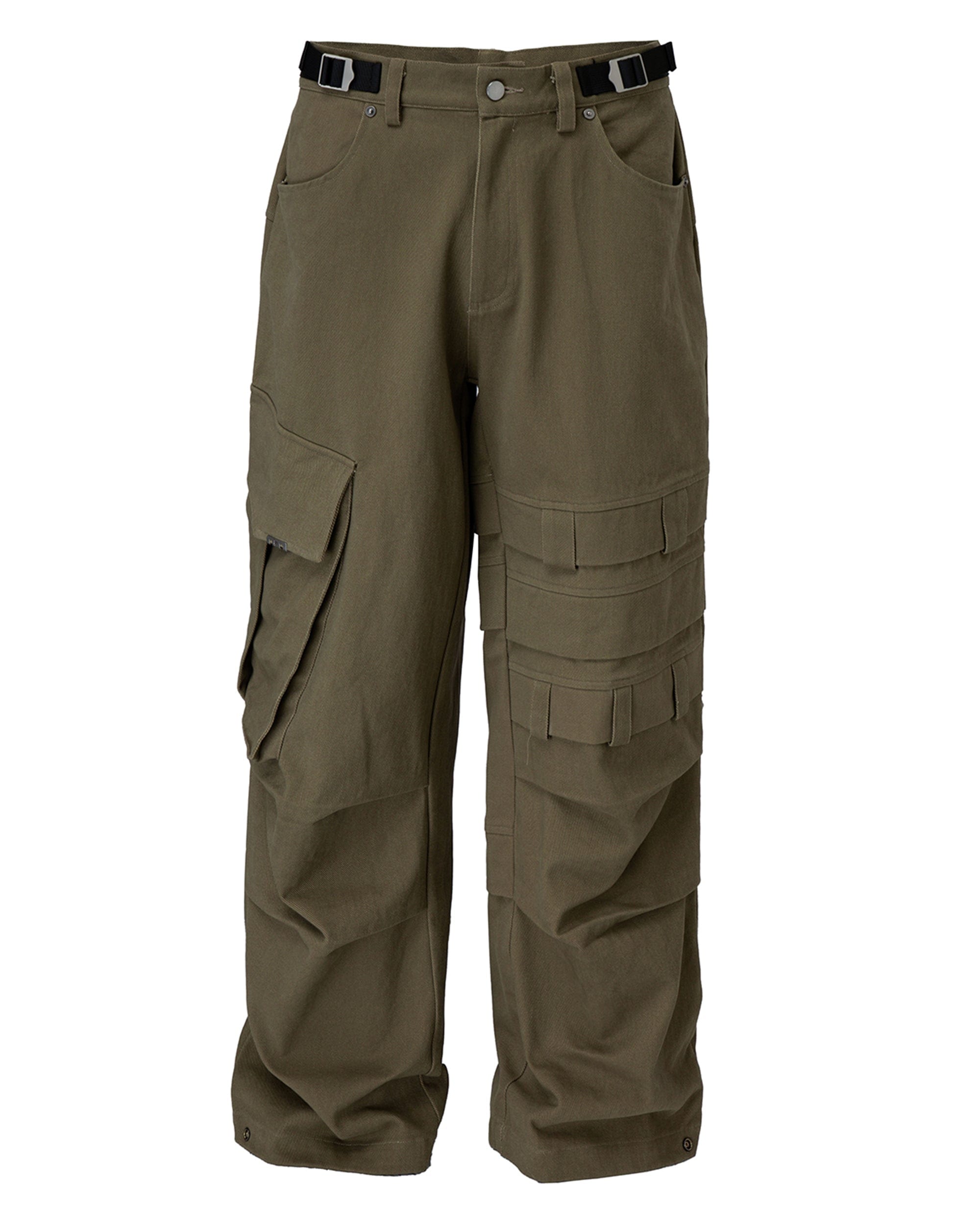 F2CE Asymmetrical Crinkled Cargo Pants, premium urban and streetwear designers apparel on PROJECTISR.com, F2CE