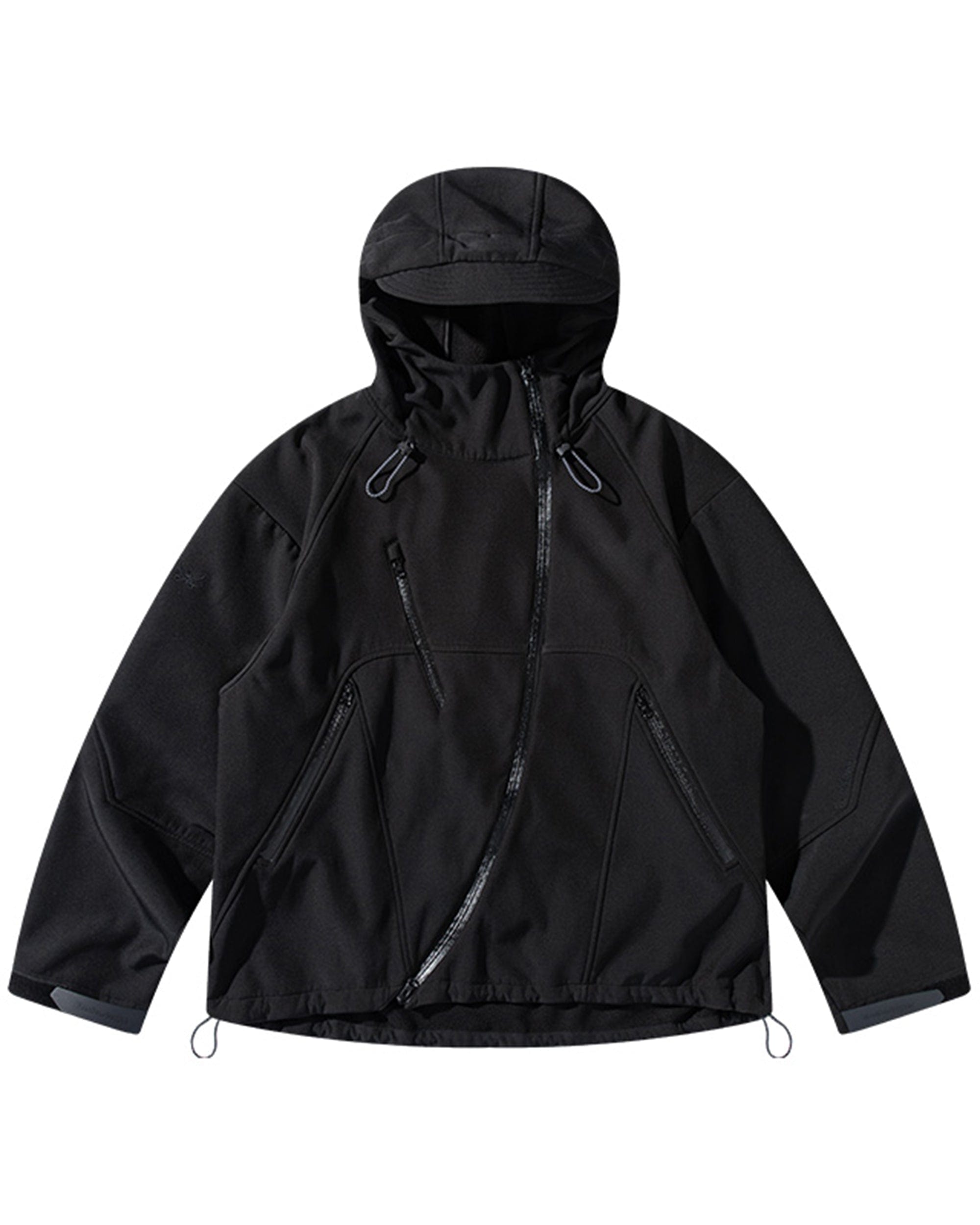 ENSHADOWER Deconstructed Asymmetrical Windbreaker, premium urban and streetwear designers apparel on PROJECTISR.com, ENSHADOWER