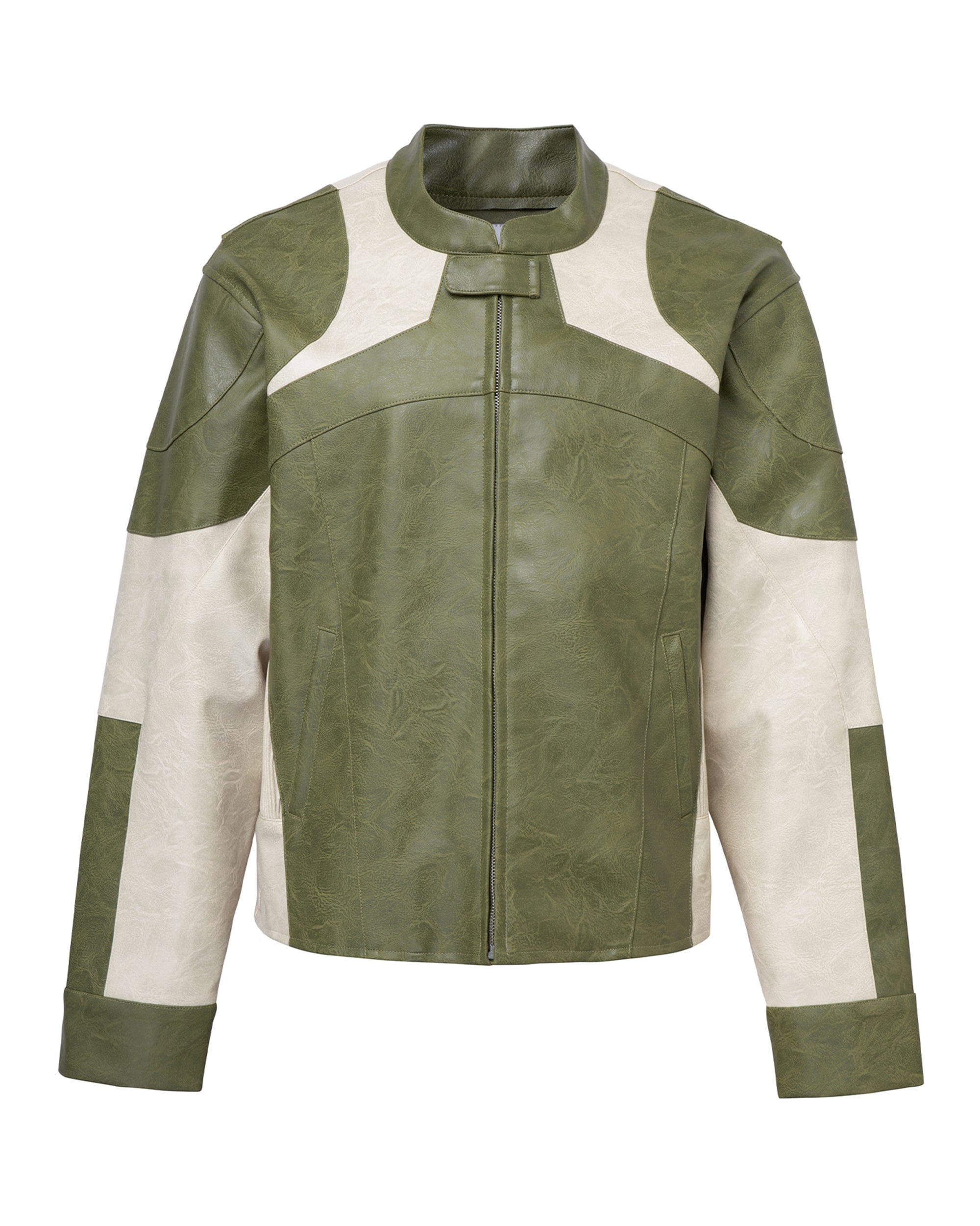 F2CE Modern Deconstructed Faux Leather Biker Jacket, premium urban and streetwear designers apparel on PROJECTISR.com, F2CE