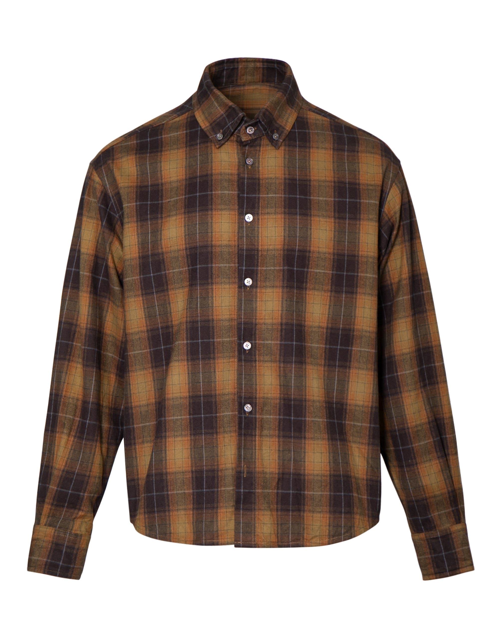 LEONSENSE Classic Plaid Shirt Showa Brown, premium urban and streetwear designers apparel on PROJECTISR.com, LEONSENSE