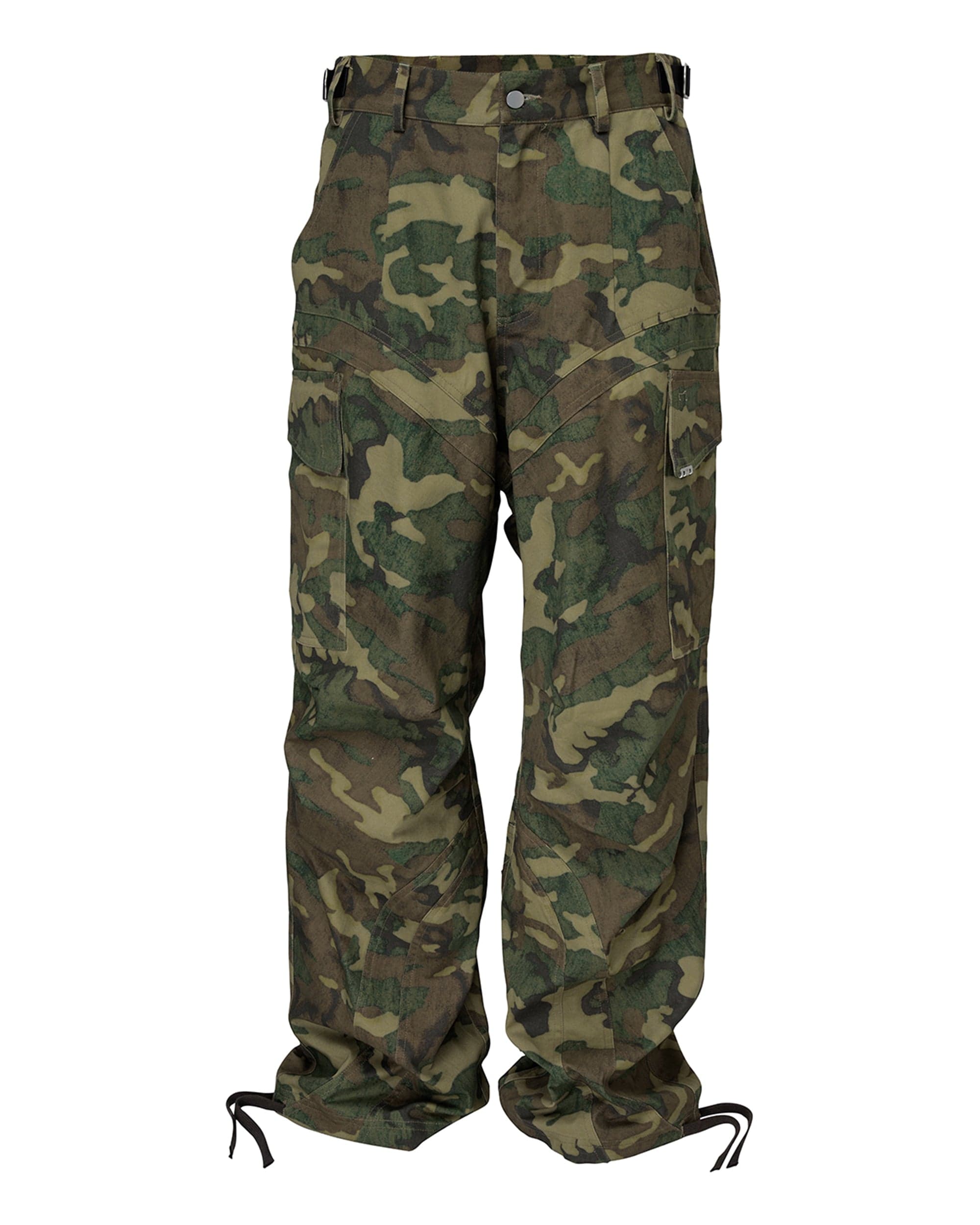 F2CE Wide-Leg Draw-String Camo Cargo Pants, premium urban and streetwear designers apparel on PROJECTISR.com, F2CE