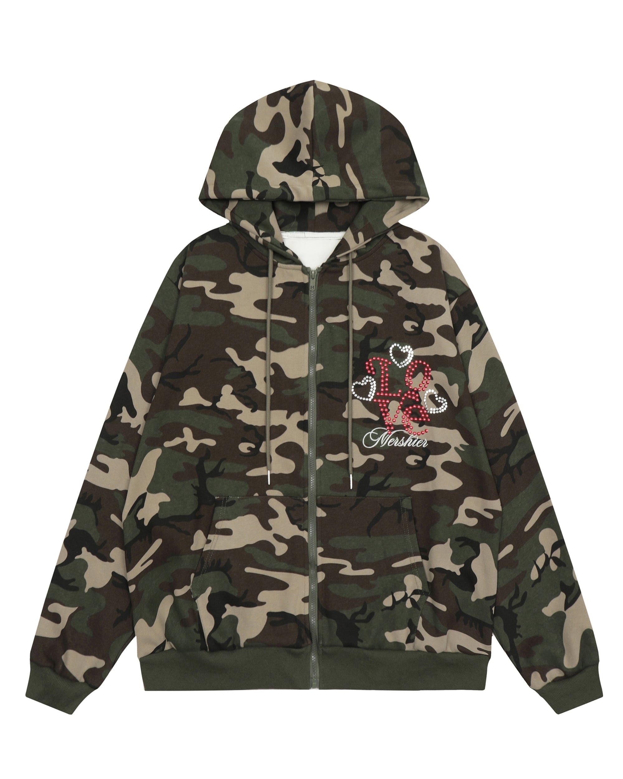CLP Camo Studded Zip-Up Hoodie, premium urban and streetwear designers apparel on PROJECTISR.com, CLP