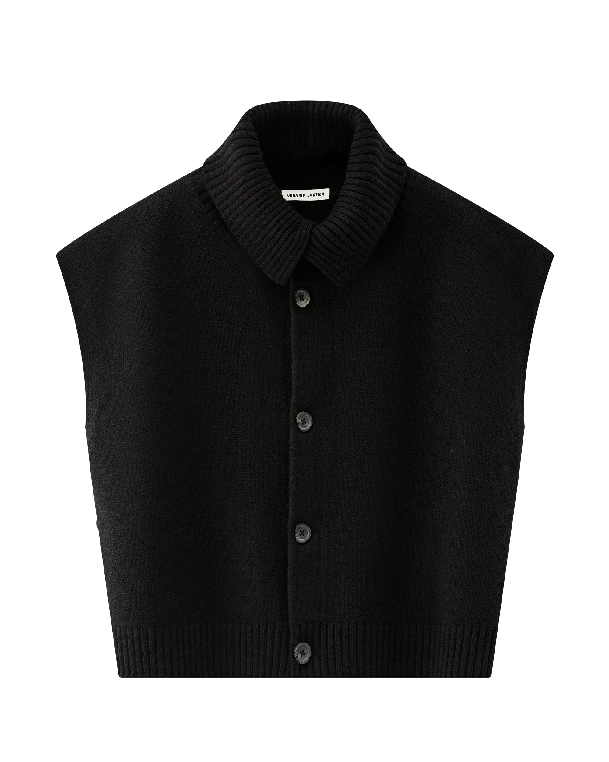 ORGANIC EMOTION Classic Knitted High Collar Button Vest, premium urban and streetwear designers apparel on PROJECTISR.com, ORGANIC EMOTION