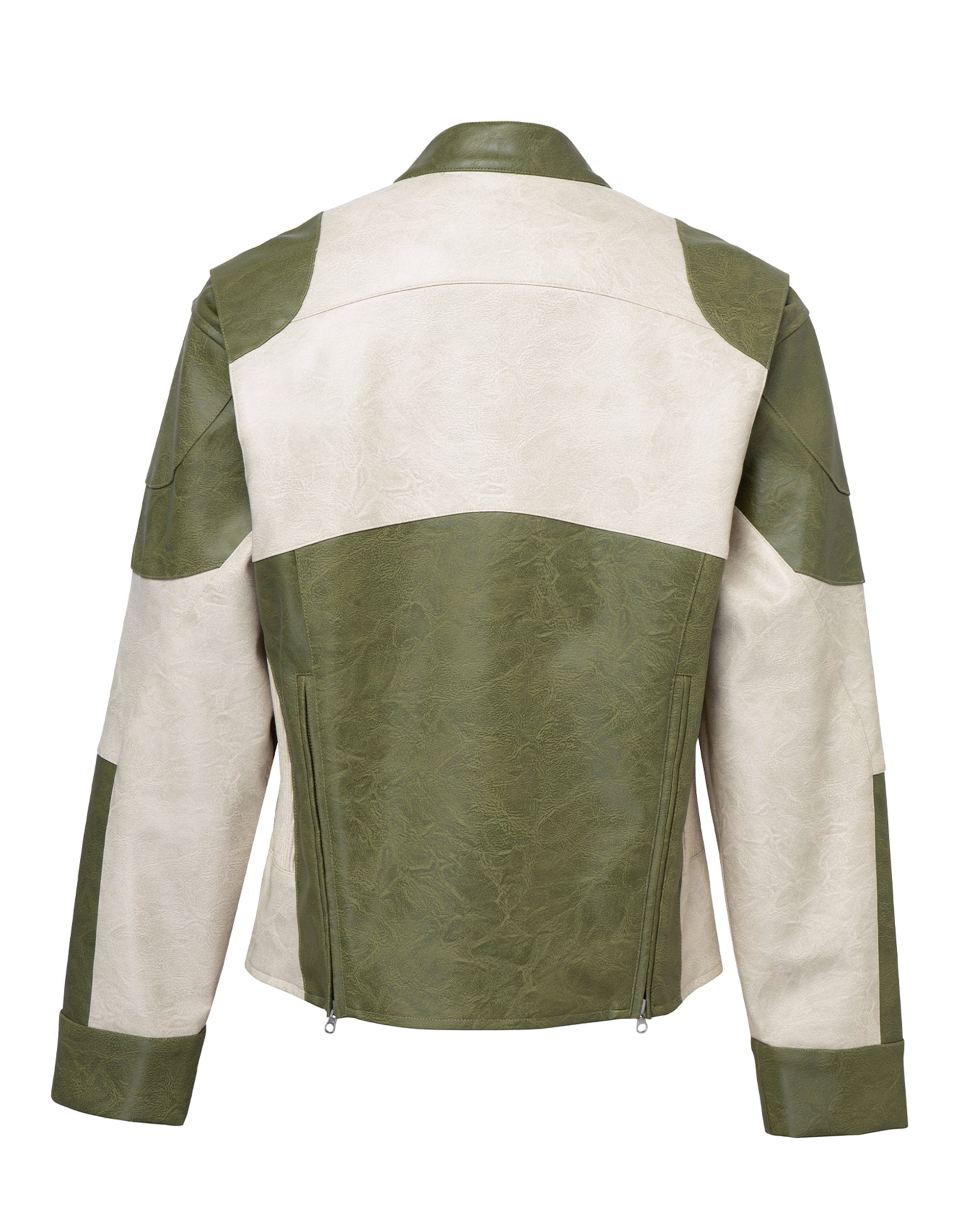 F2CE Modern Deconstructed Faux Leather Biker Jacket, premium urban and streetwear designers apparel on PROJECTISR.com, F2CE