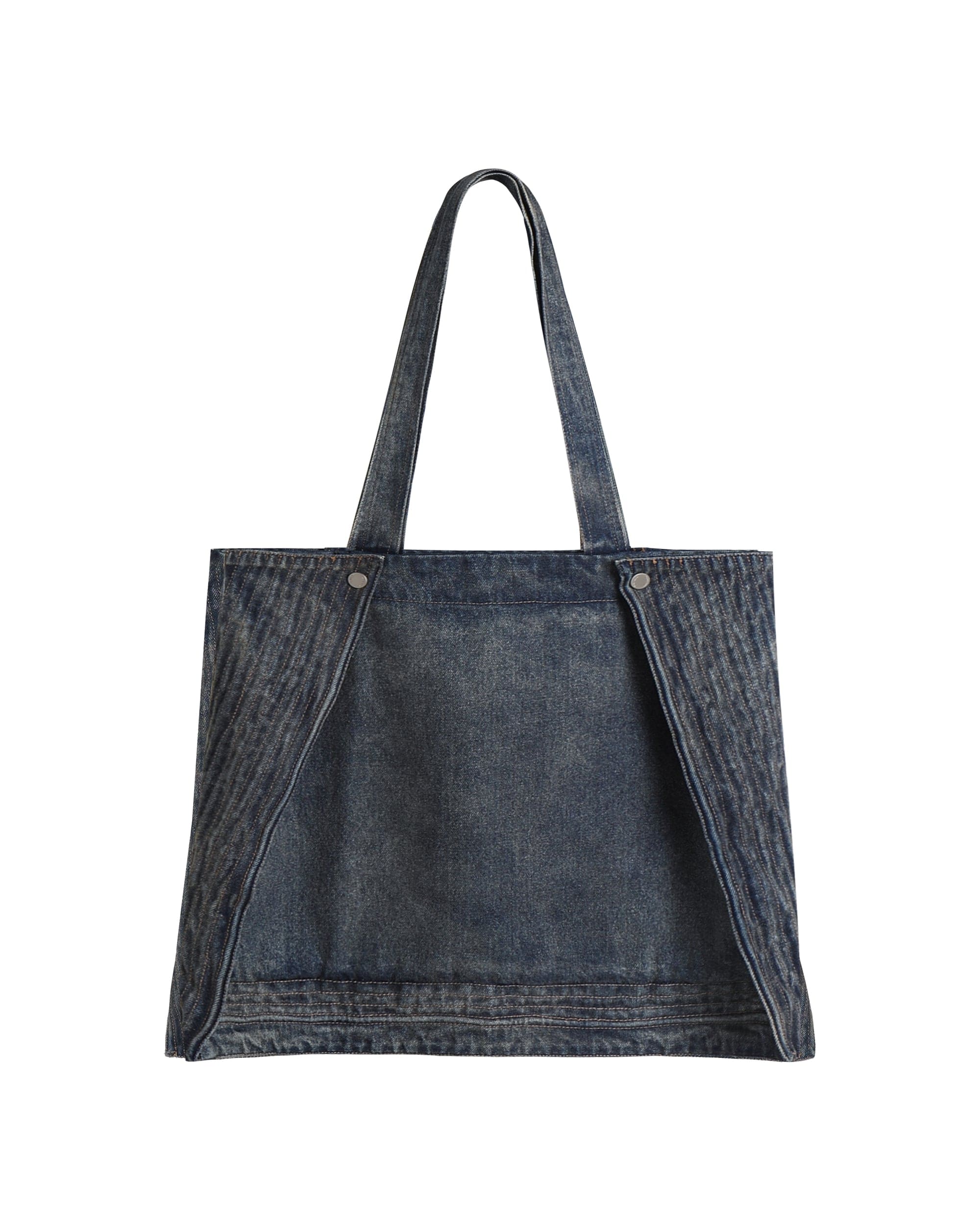 49PERCENT Modern Washed Foldable Denim Tote Bag, premium urban and streetwear designers apparel on PROJECTISR.com, 49PERCENT