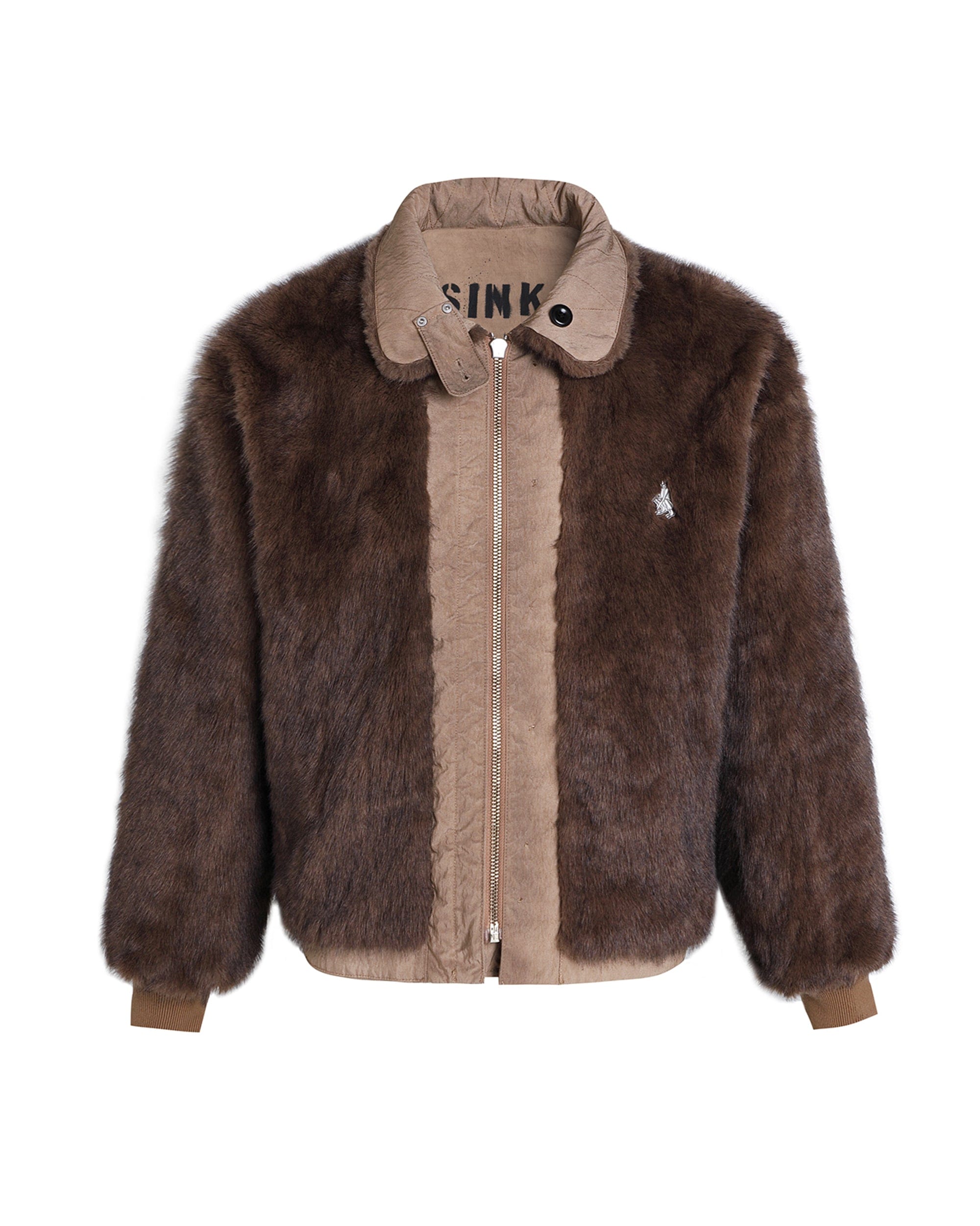 FACEONLAB Distressed Reversible Fuzzy N1 Military Jacket Khaki, premium urban and streetwear designers apparel on PROJECTISR.com, FACEONLAB