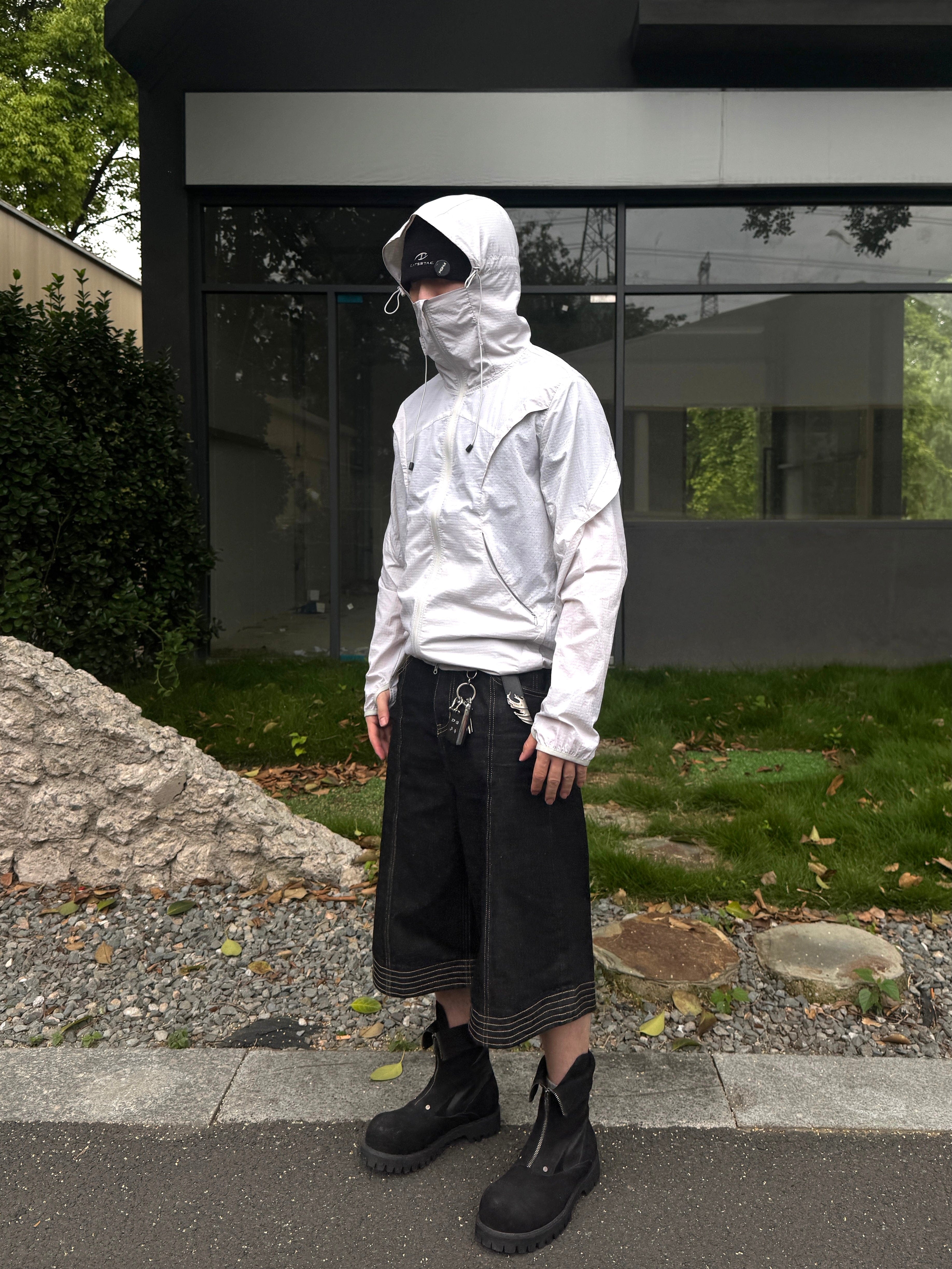 CATSSTAC Arc Panel Dual-Zip UV Protect Hooded Jacket, premium urban and streetwear designers apparel on PROJECTISR.com, CATSSTAC