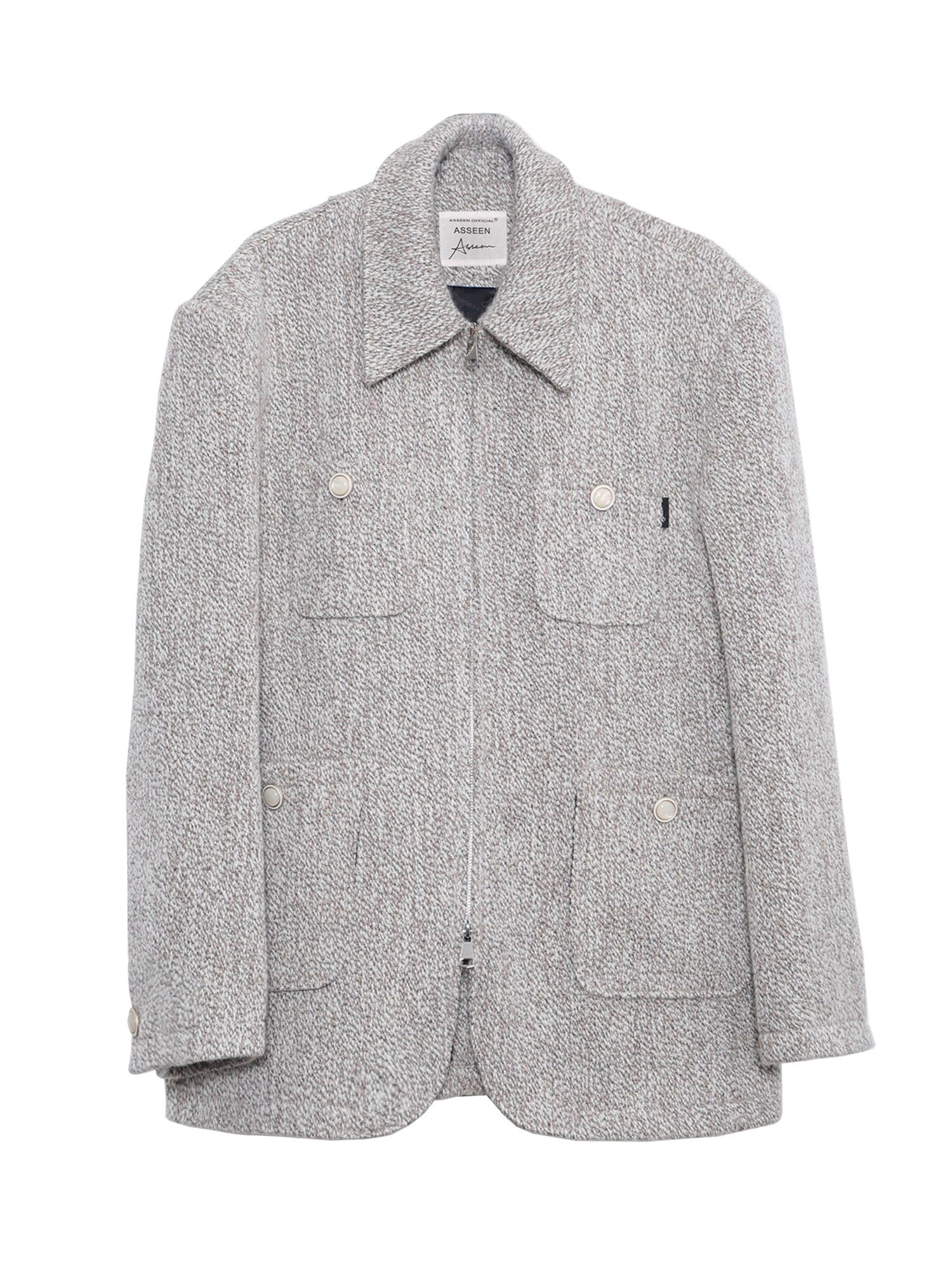 ASSEEN Wool-Blend Tweed Utility Jacket, premium urban and streetwear designers apparel on PROJECTISR.com, ASSEEN