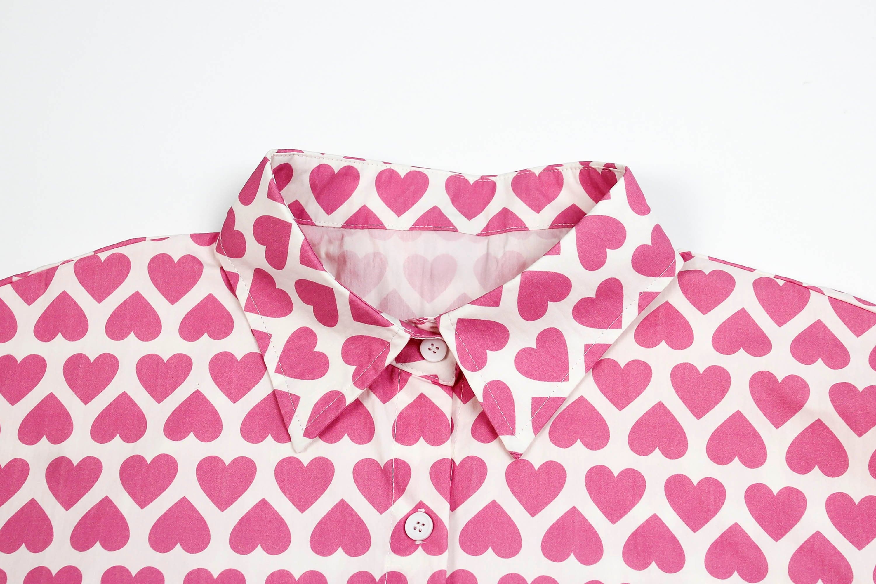 CLP Pink Heart Full-Print Shirt, premium urban and streetwear designers apparel on PROJECTISR.com, CLP