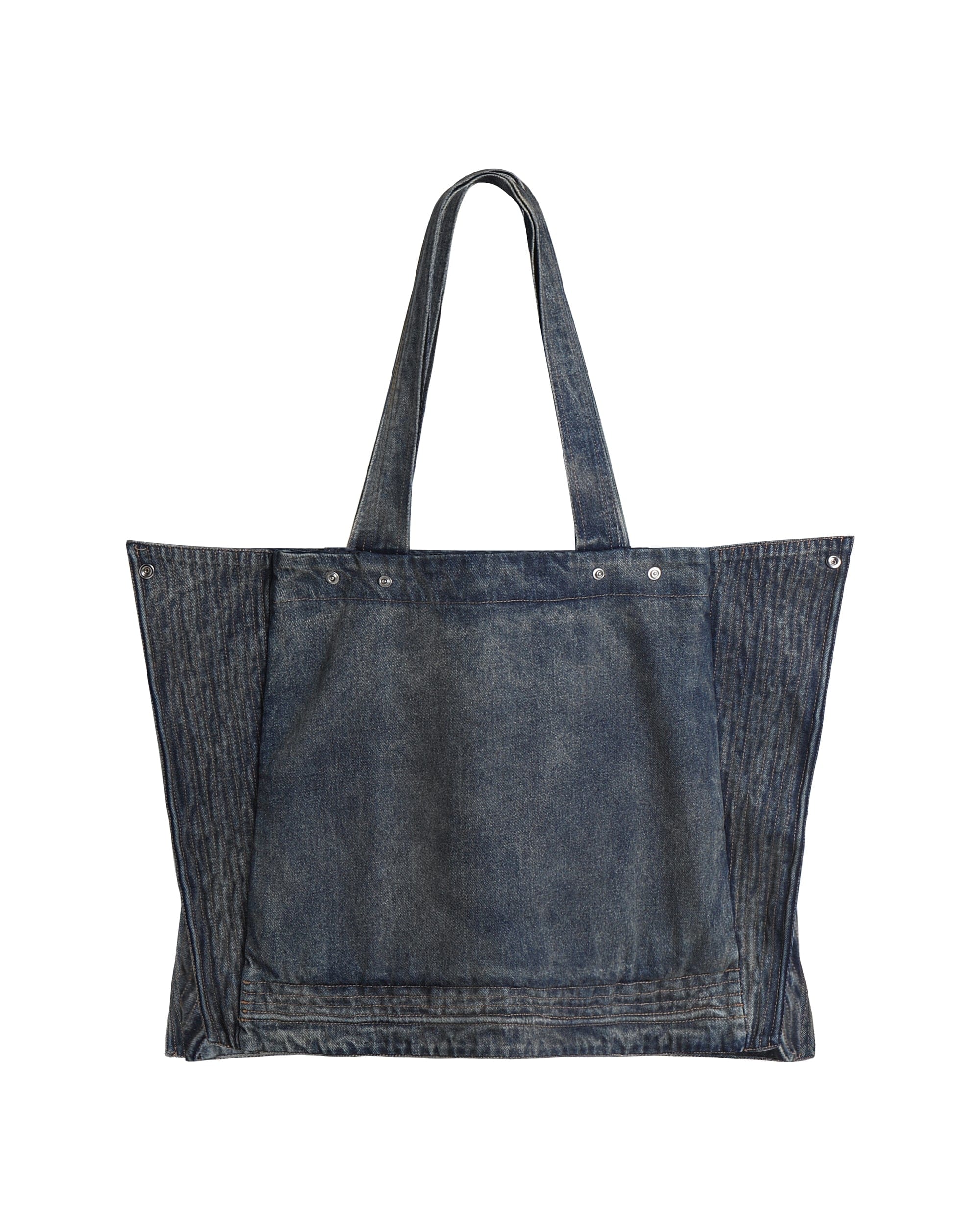 49PERCENT Modern Washed Foldable Denim Tote Bag, premium urban and streetwear designers apparel on PROJECTISR.com, 49PERCENT