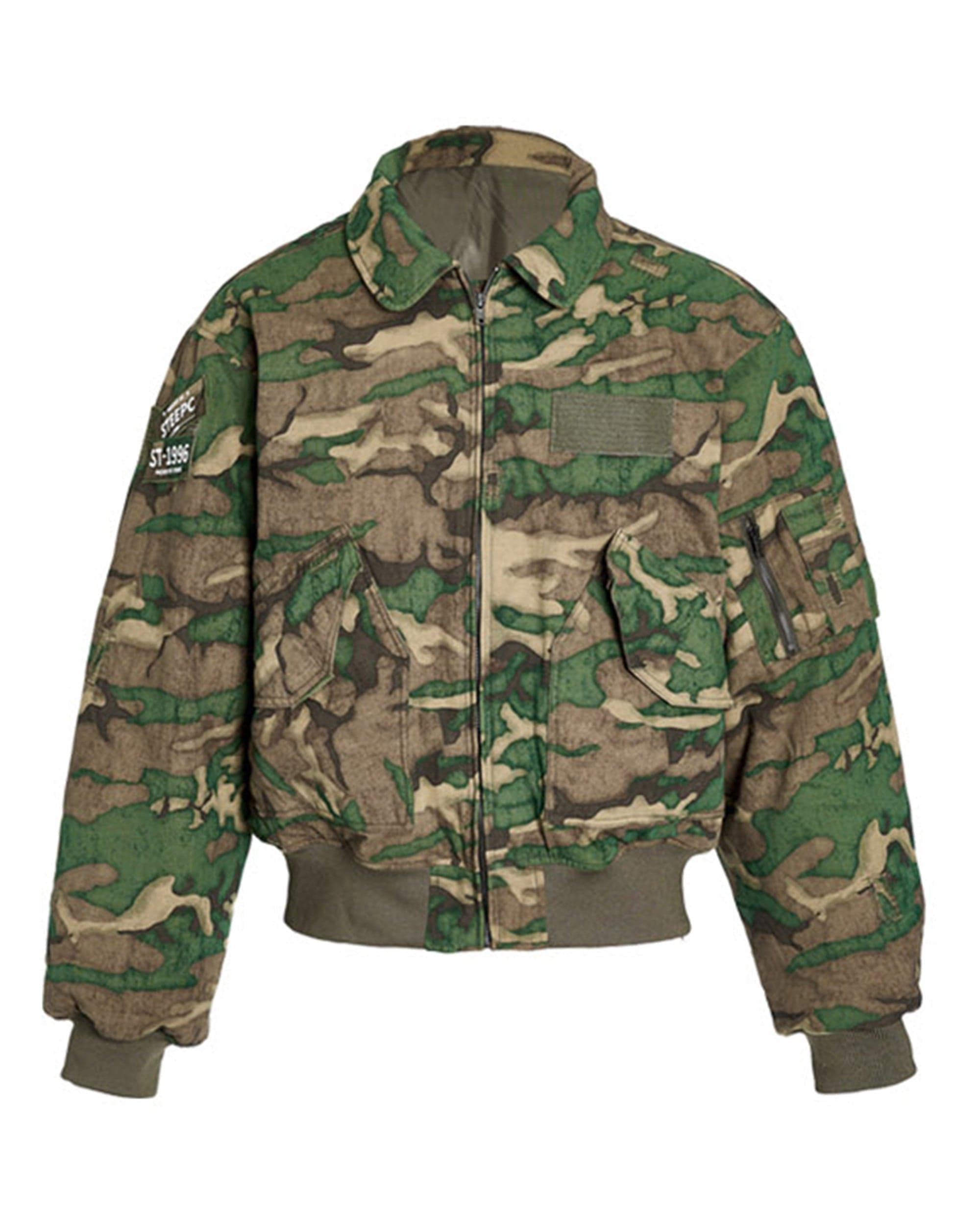 STEEPC Camo MA2 Multi-Pocket Patchwork Reversible Jacket, premium urban and streetwear designers apparel on PROJECTISR.com, STEEPC