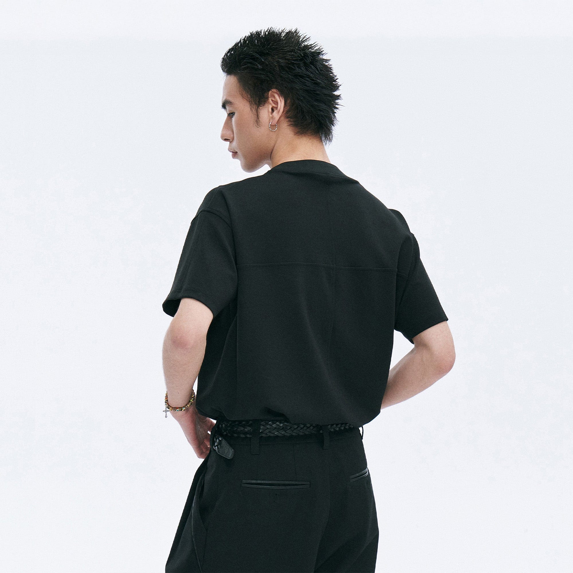 CATSSTAC Cross Spliced Dual-Zip T-Shirt, premium urban and streetwear designers apparel on PROJECTISR.com, CATSSTAC