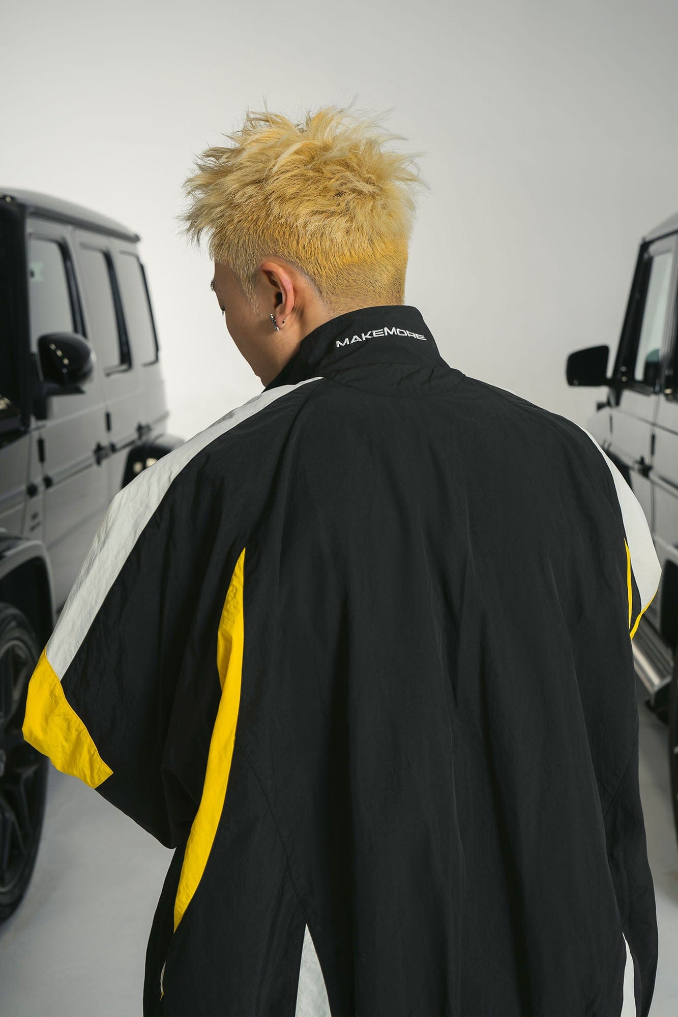 MAKEMORE Retro Contrast Panel Embroidery Jacket, premium urban and streetwear designers apparel on PROJECTISR.com, MAKEMORE