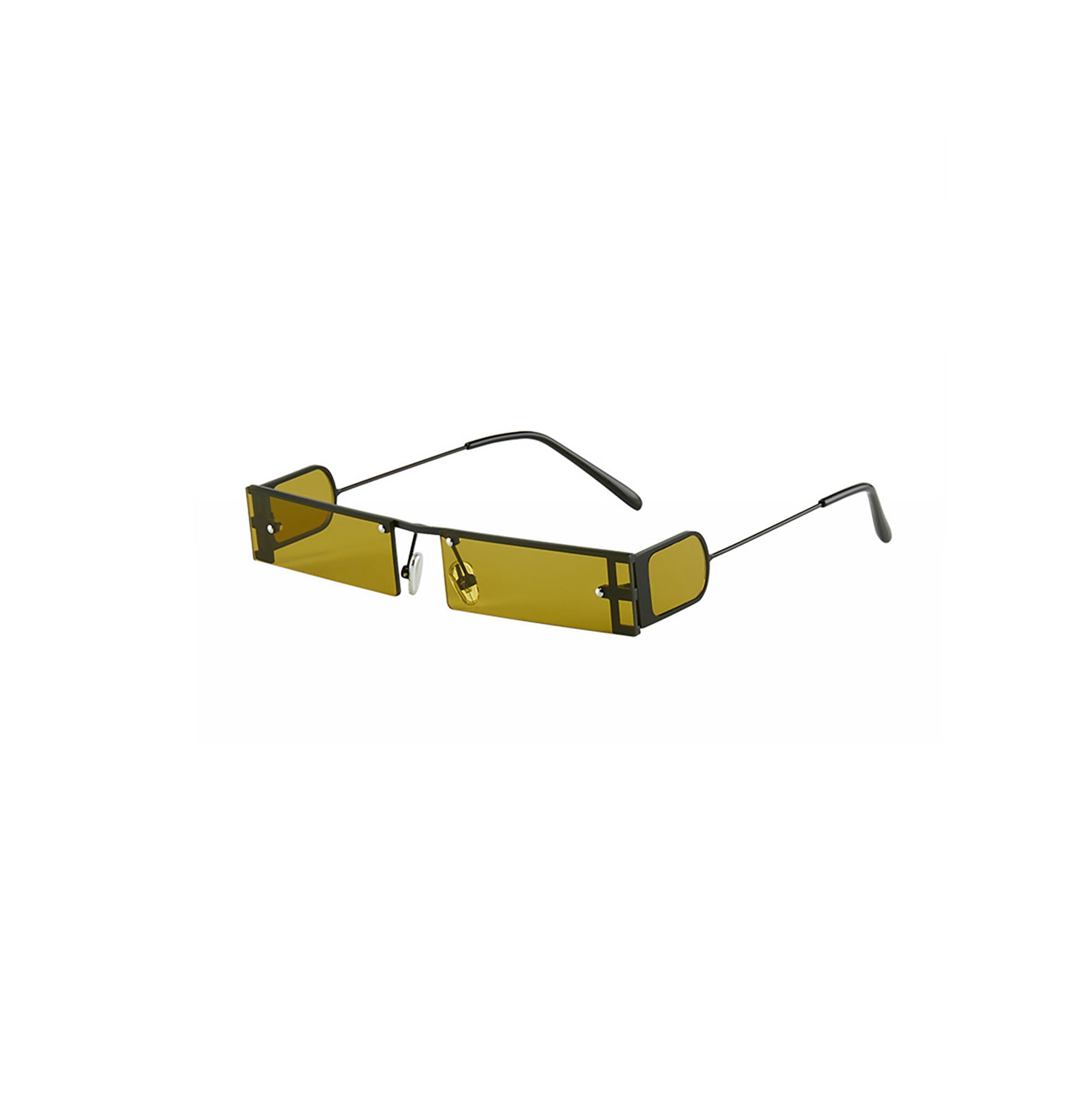 DAMAGE ASIA Rectangle Half-frame Transparent Sunglasses