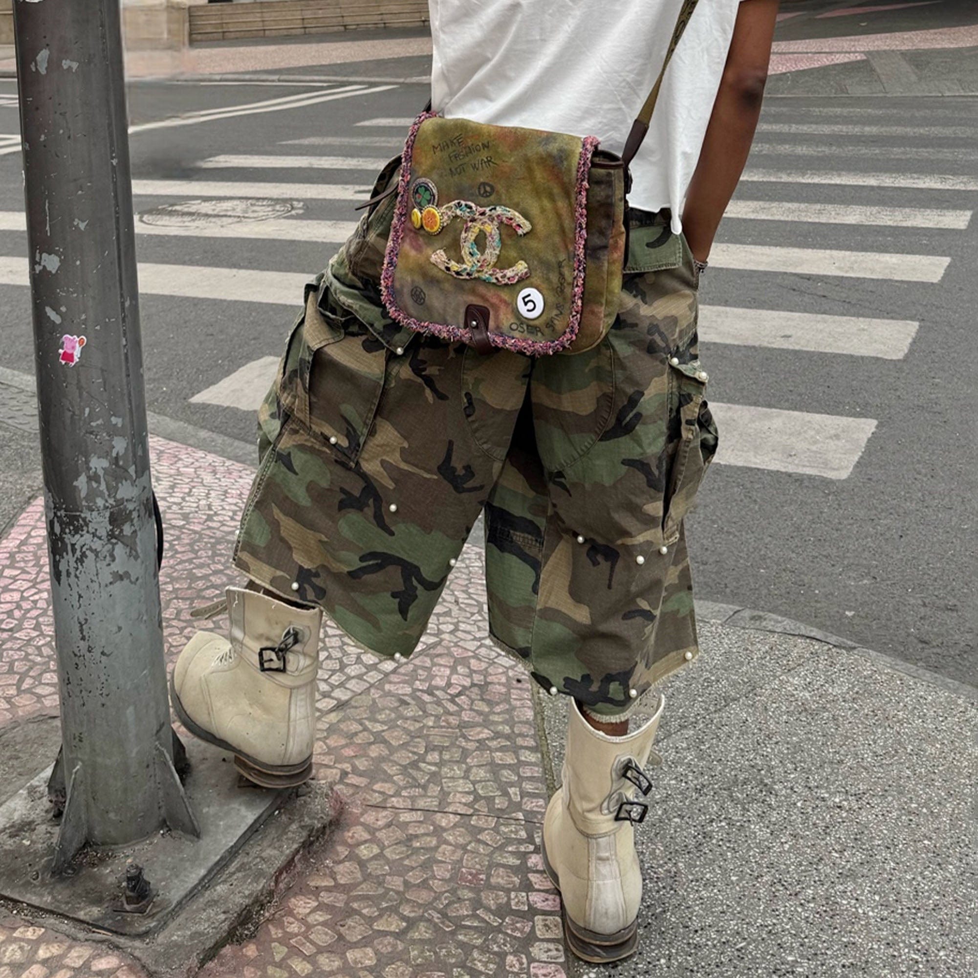 STEEPC Camo Pearl Multi-Pocket Rippled Shorts, premium urban and streetwear designers apparel on PROJECTISR.com, STEEPC