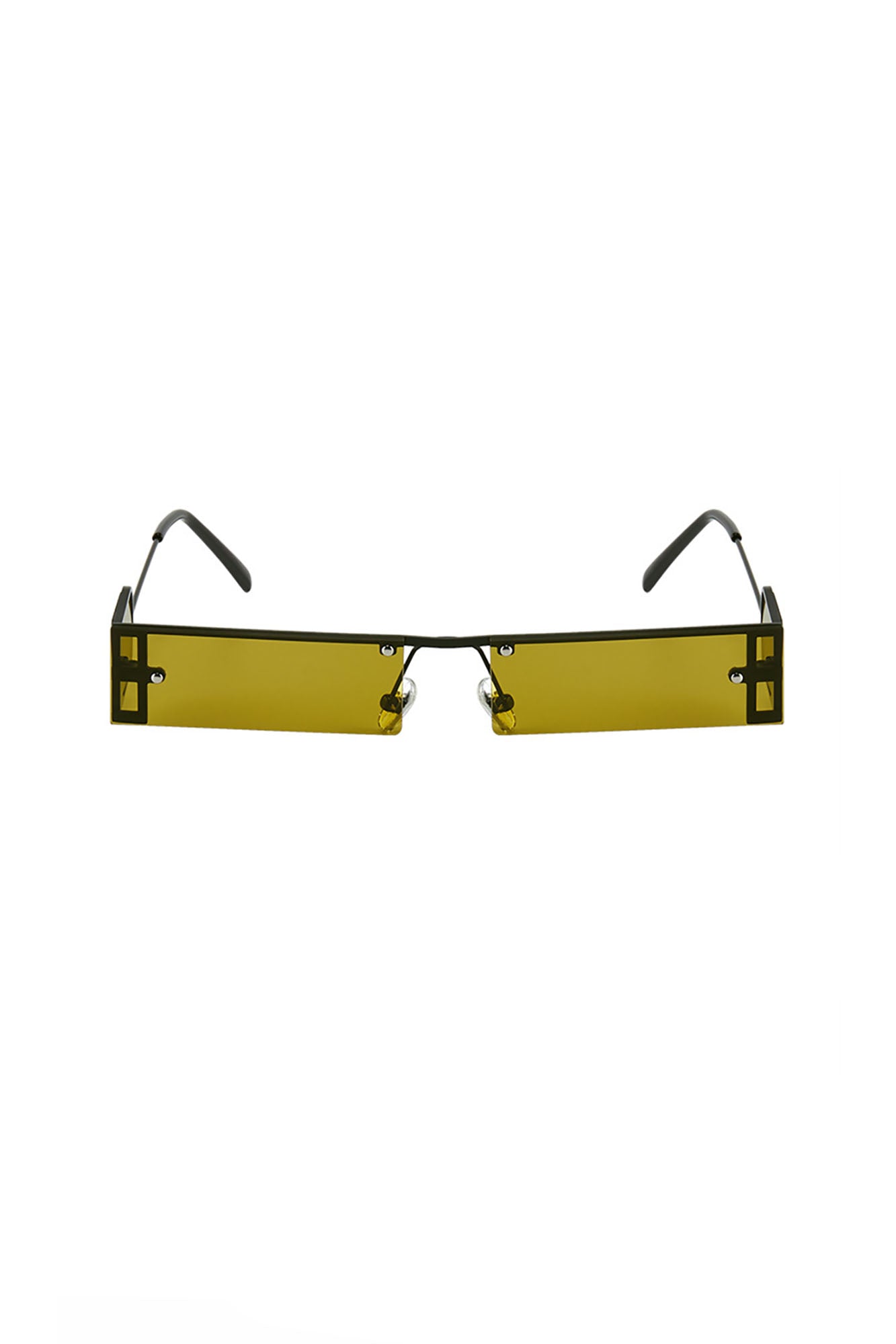 DAMAGE ASIA Rectangle Half-frame Transparent Sunglasses