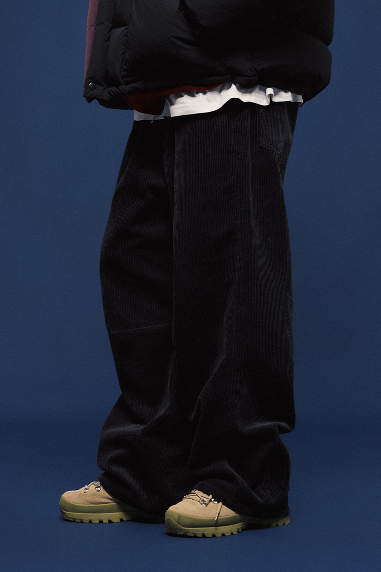 BANANA CLUB Corduroy Pleated Wide-Leg Trousers