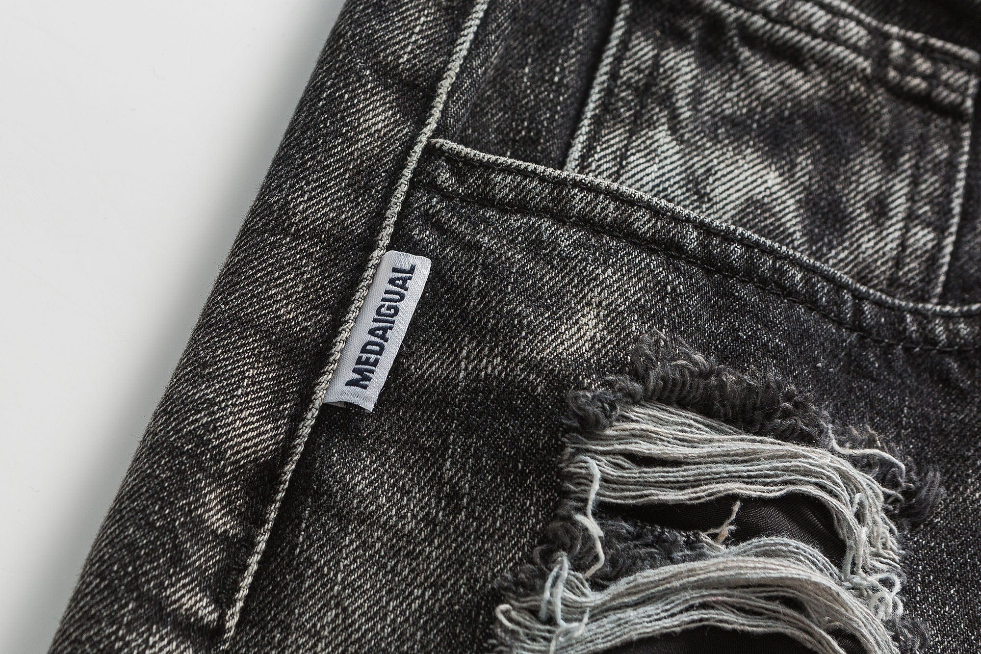 ME DA IGUAL Ripped Distressed Washed Straight-Leg Jeans, premium urban and streetwear designers apparel on PROJECTISR.com, ME DA IGUAL