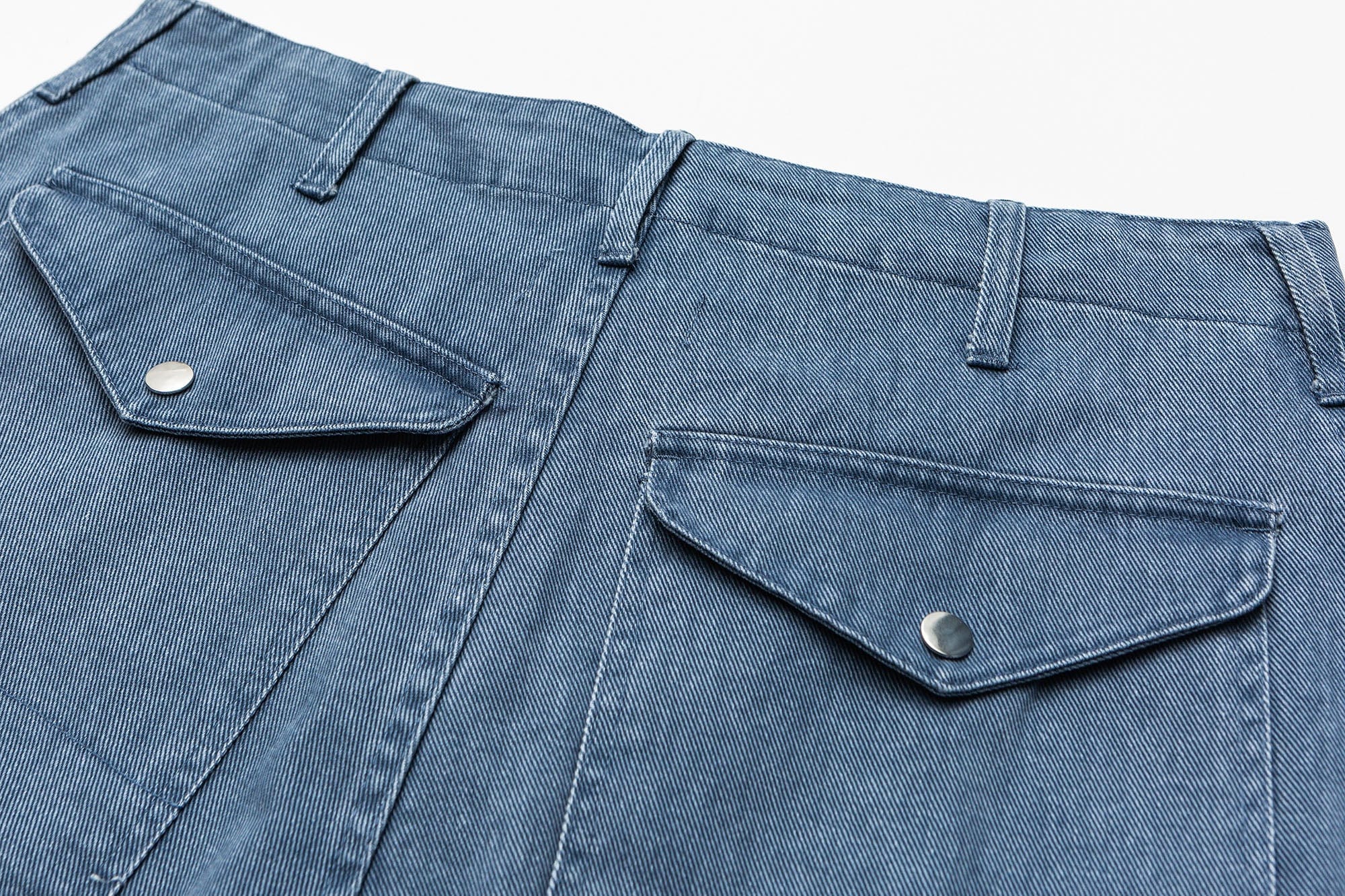ME DA IGUAL Asymmetrical Snap Wide-Leg Cargo Jeans, premium urban and streetwear designers apparel on PROJECTISR.com, ME DA IGUAL