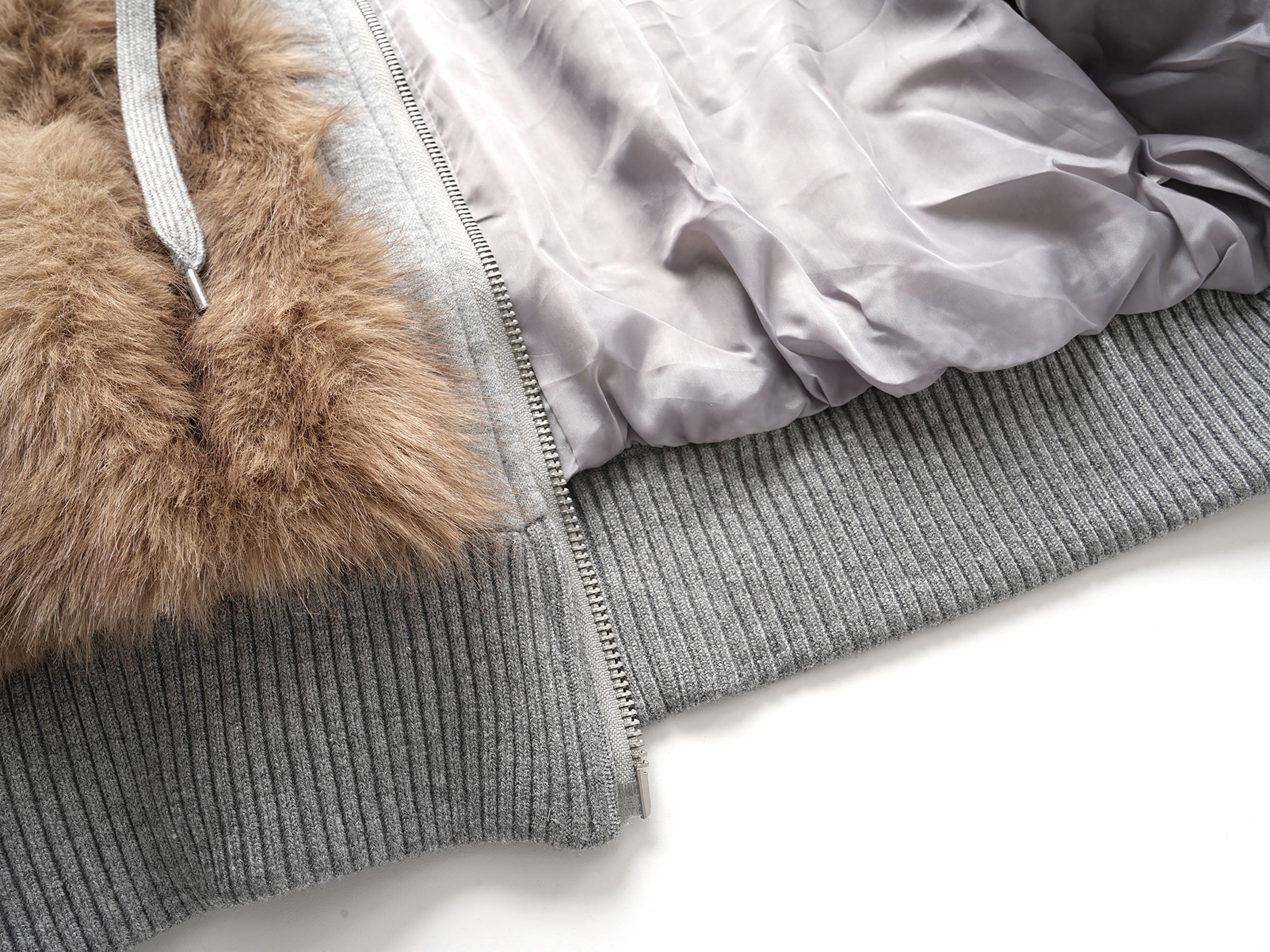 CLP Faux Fur Cropped Hooded Jacket